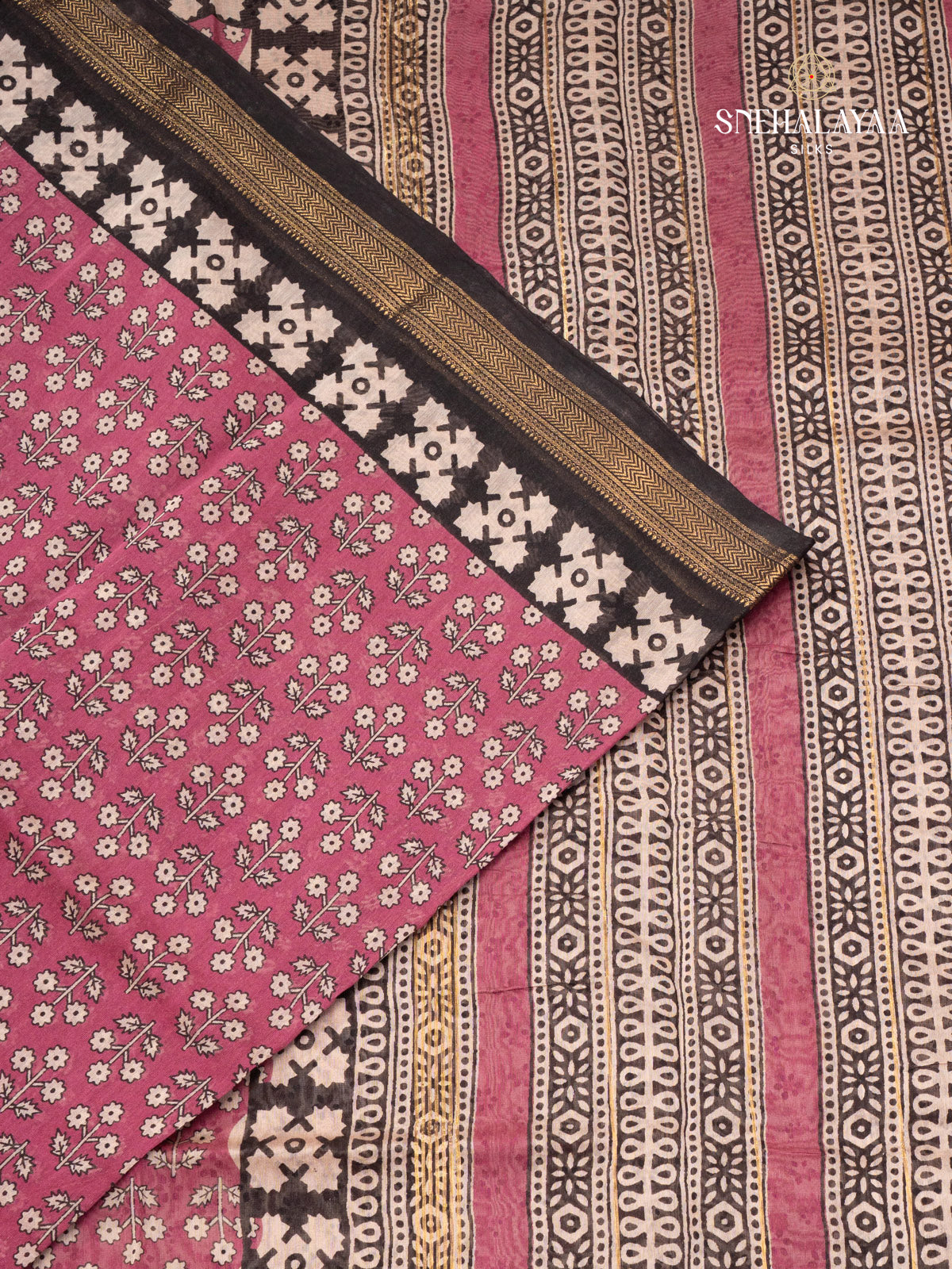 Coral Pink Chanderi Saree