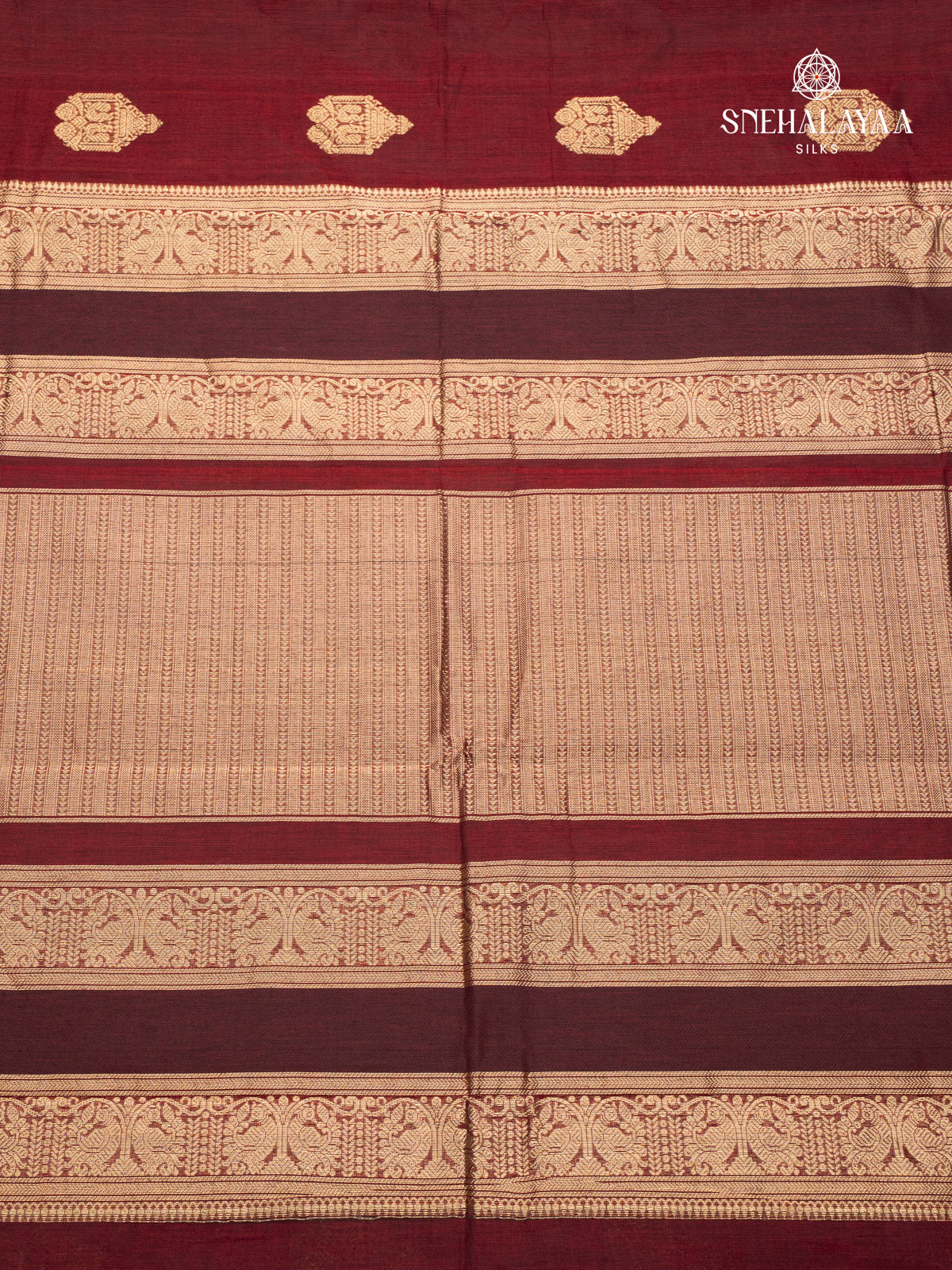 Maroon Pure Kanchi Cotton Saree