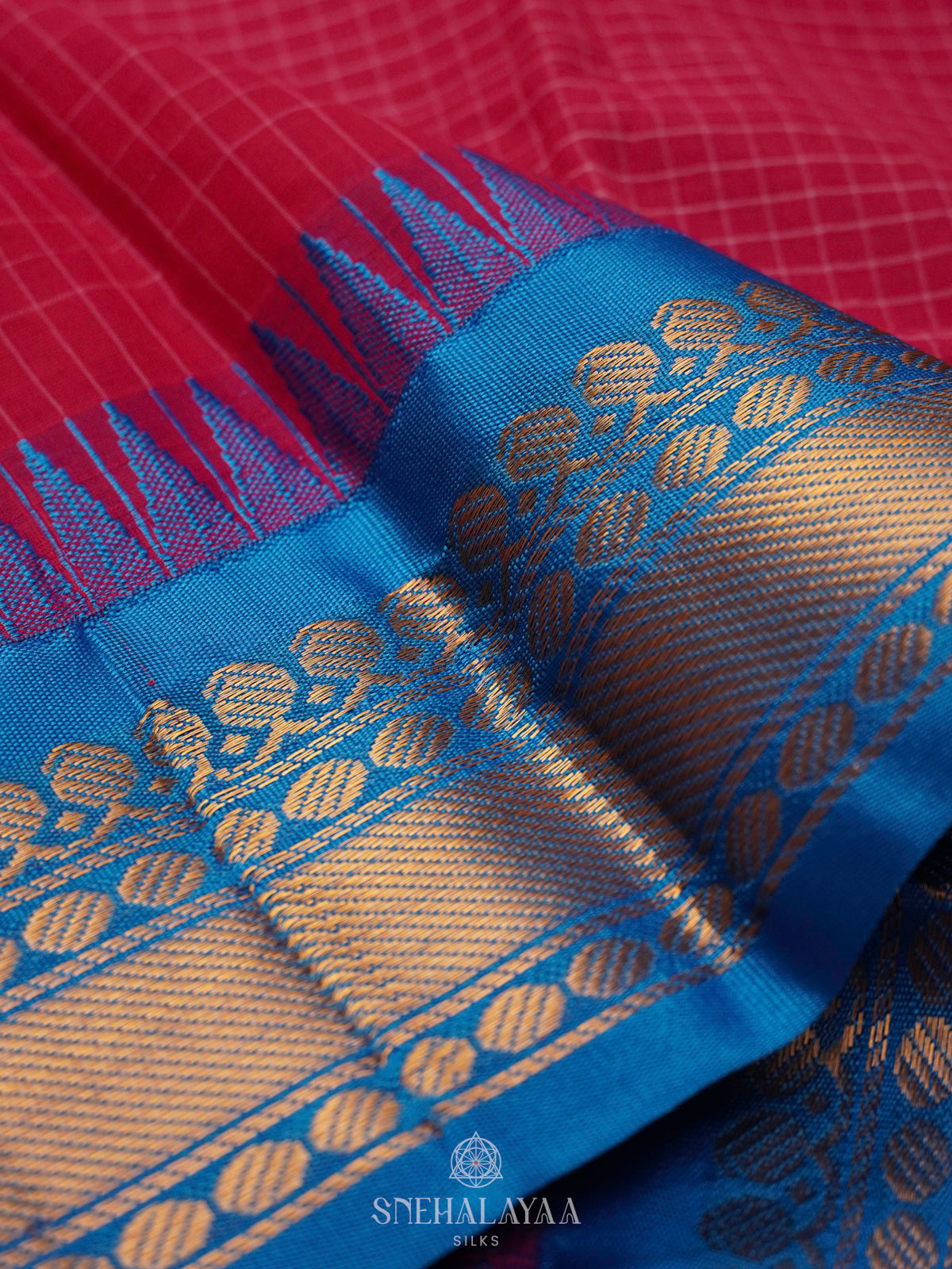 Pink Gadwal Cotton Saree Without Blouse