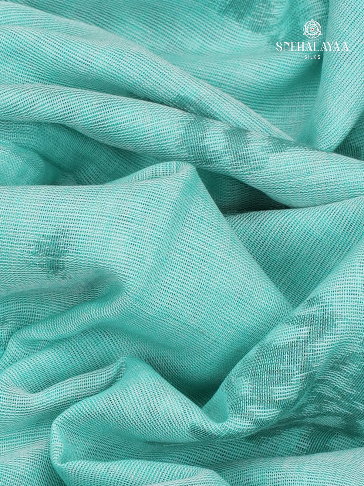 Ocean Blue Khadi Cotton Saree