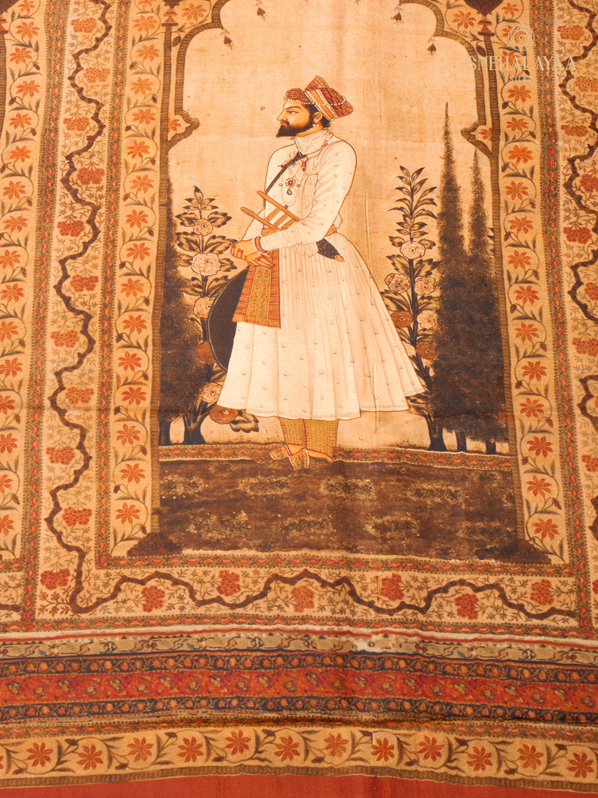 Mustard Brown Tussar Saree