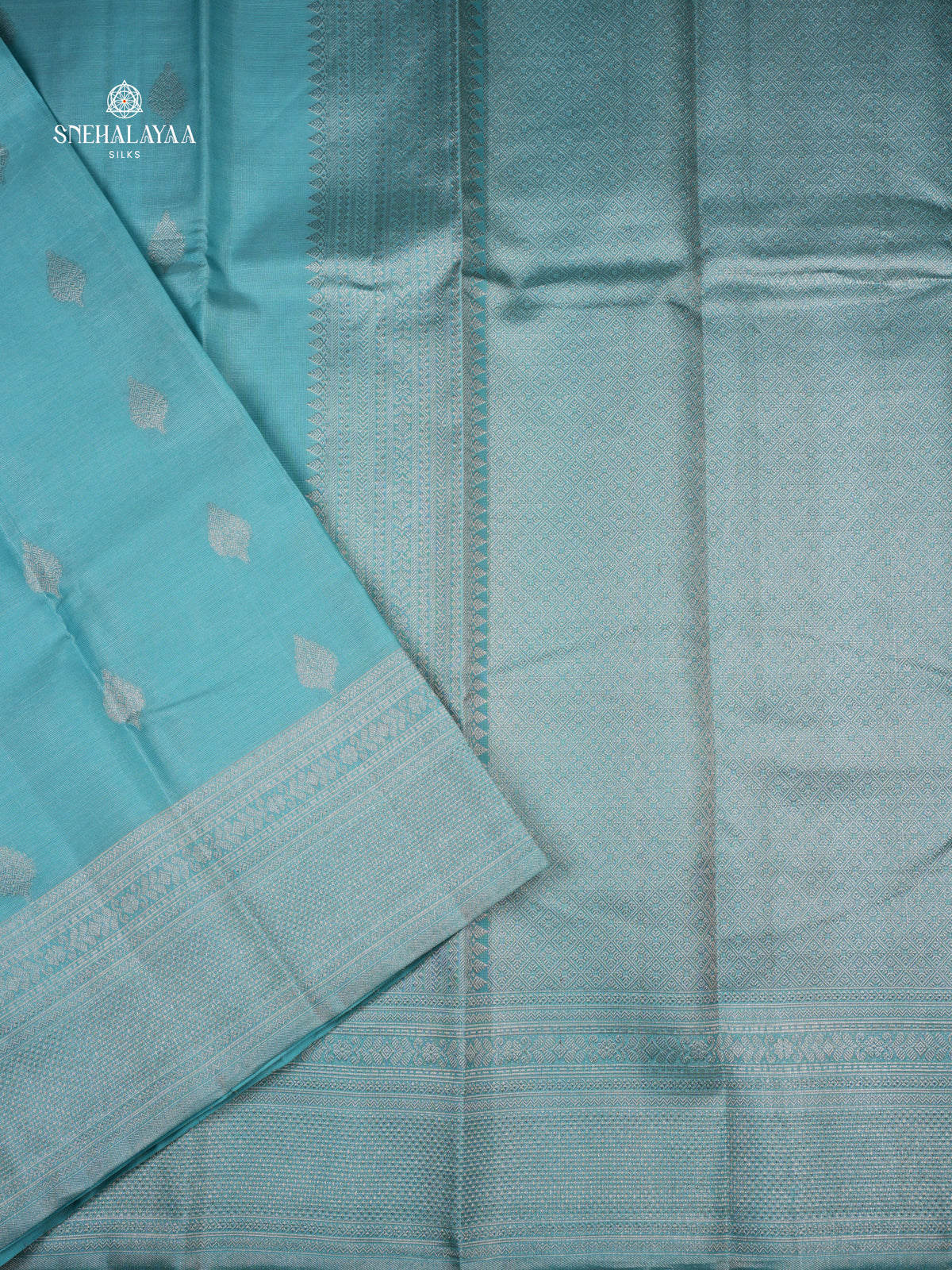 Sky Blue Kanjivaram Silk Saree