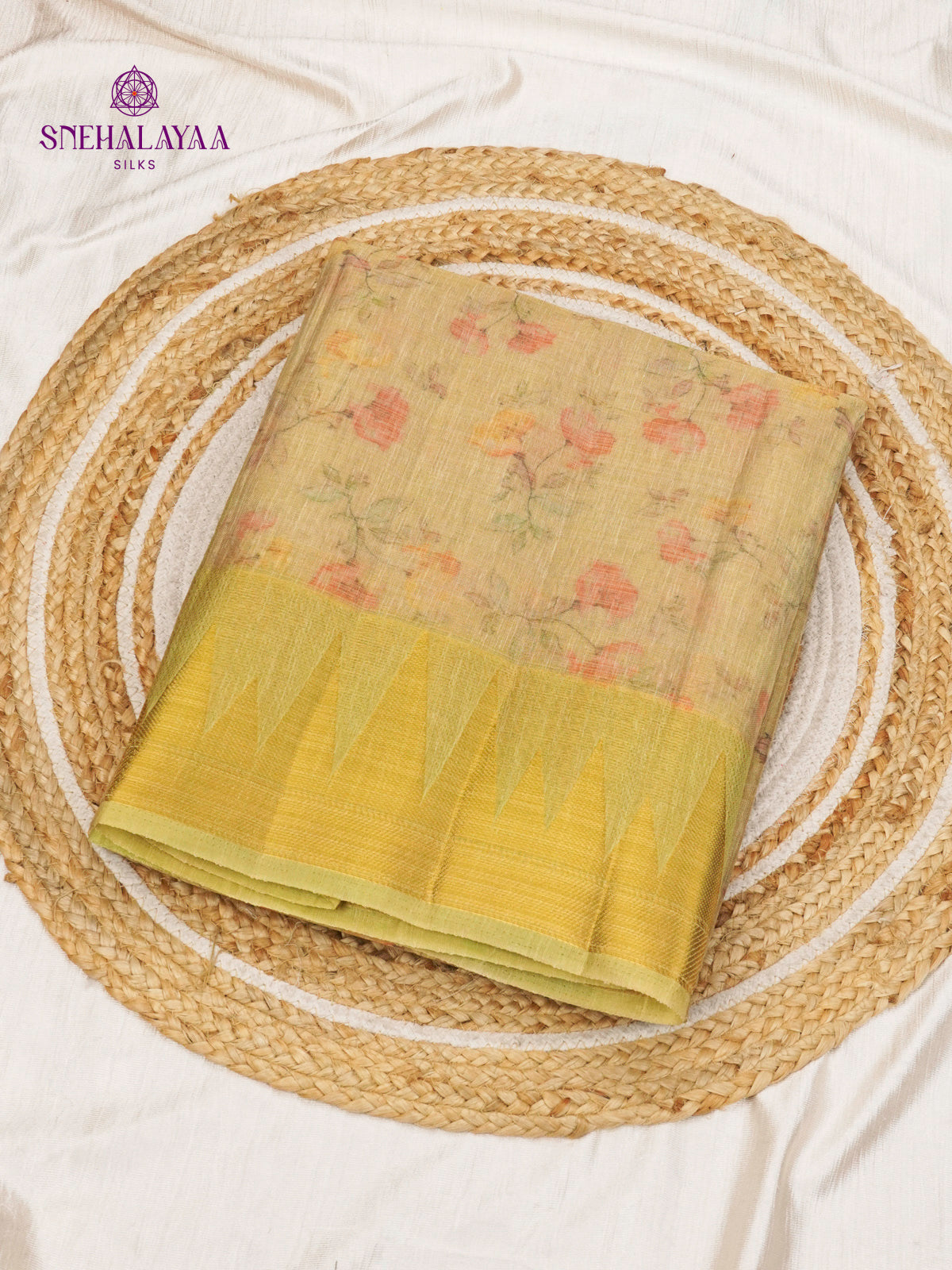 Beige Linen Tissue Saree