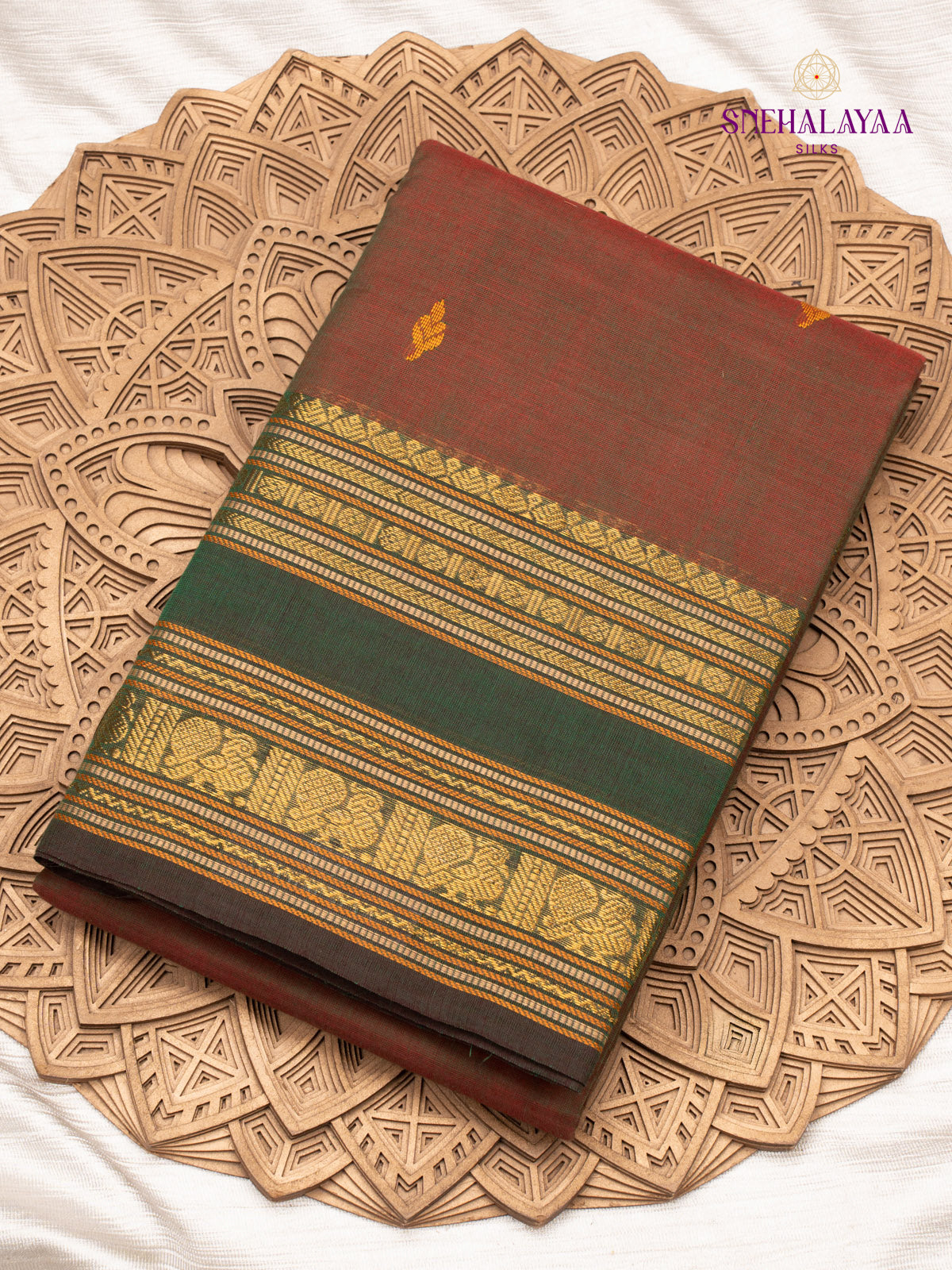 Brown Chettinad Cotton Saree