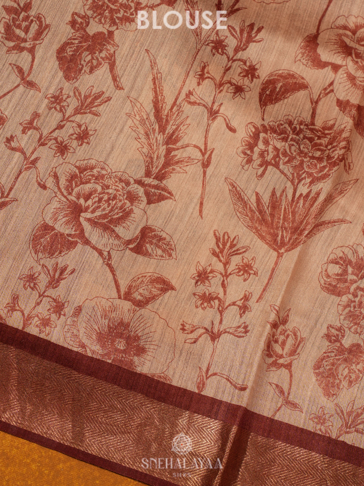 Beige Chanderi Saree