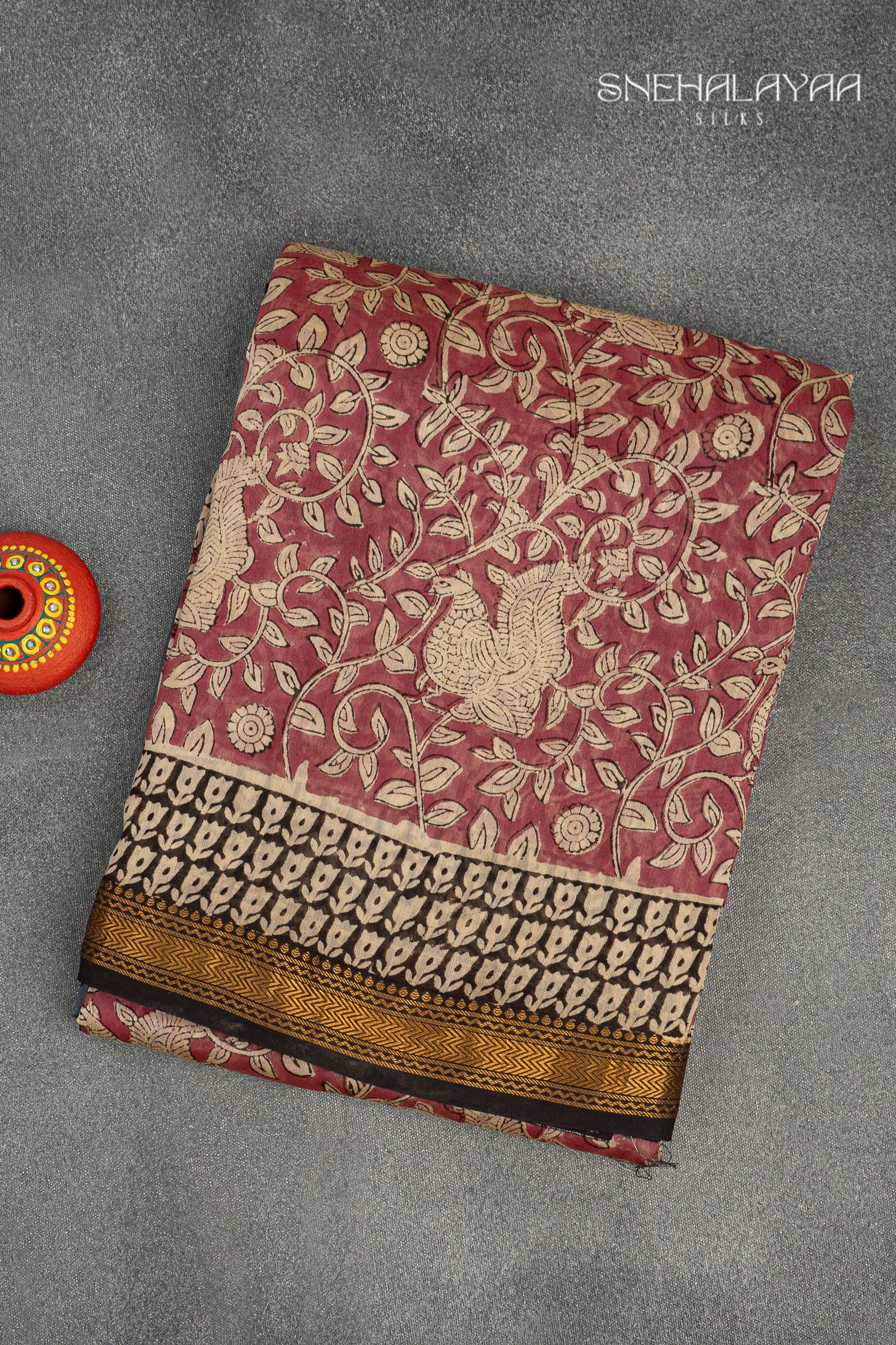 Blush Red Chanderi Saree