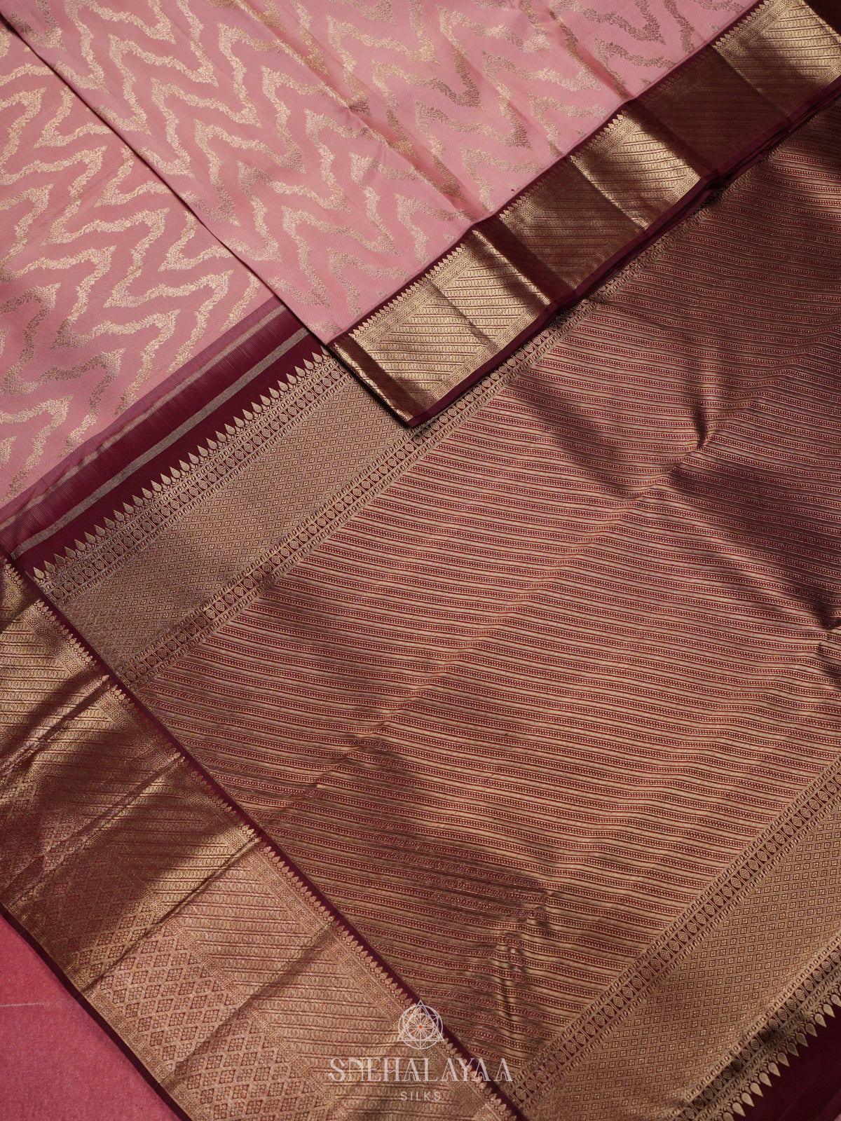 Pale Pink Kanjivaram Silk Saree