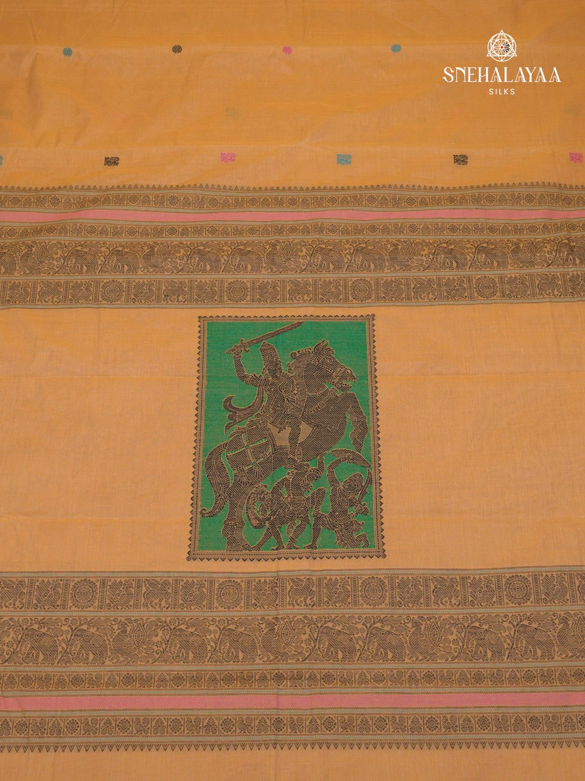 Mustard Yellow Pure Kanchi Cotton Saree