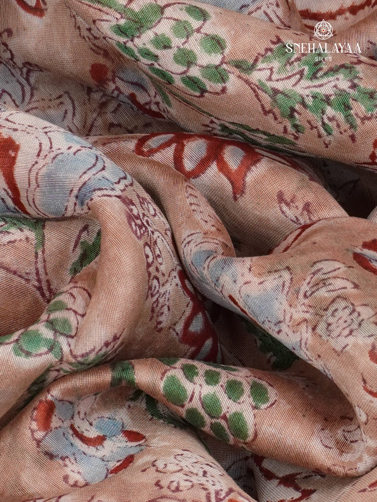 Peach Chanderi Saree