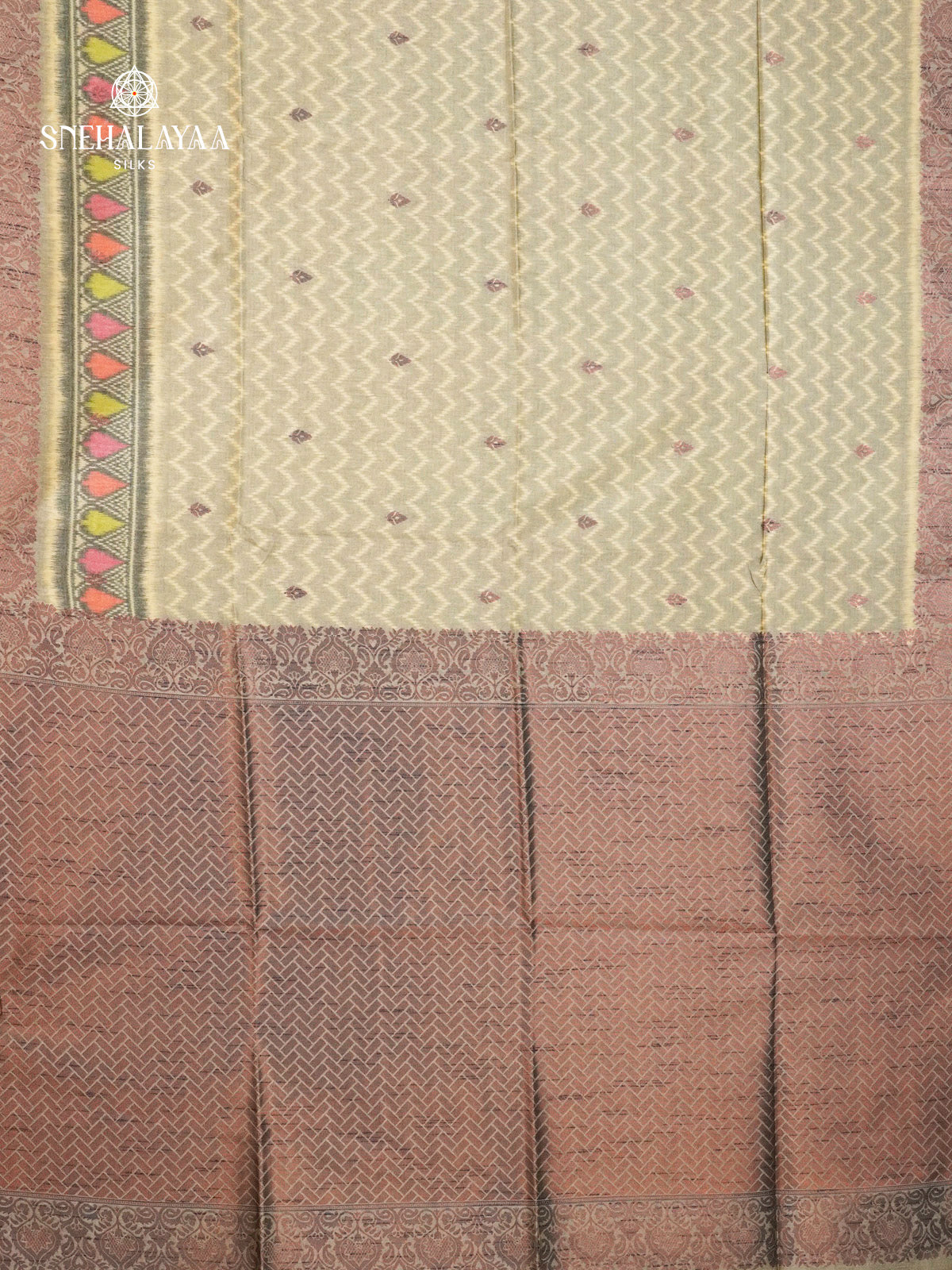 Light Olive Jute Silk Saree