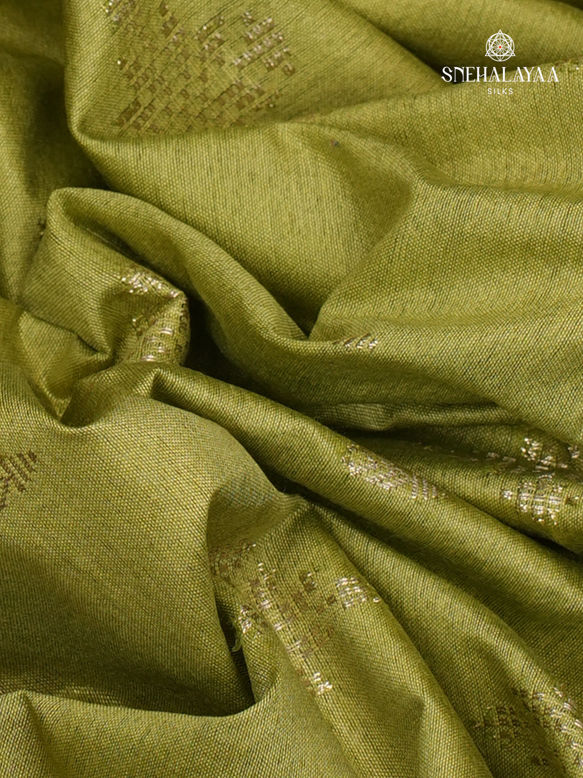 Olive Green Bamboo Silk Saree