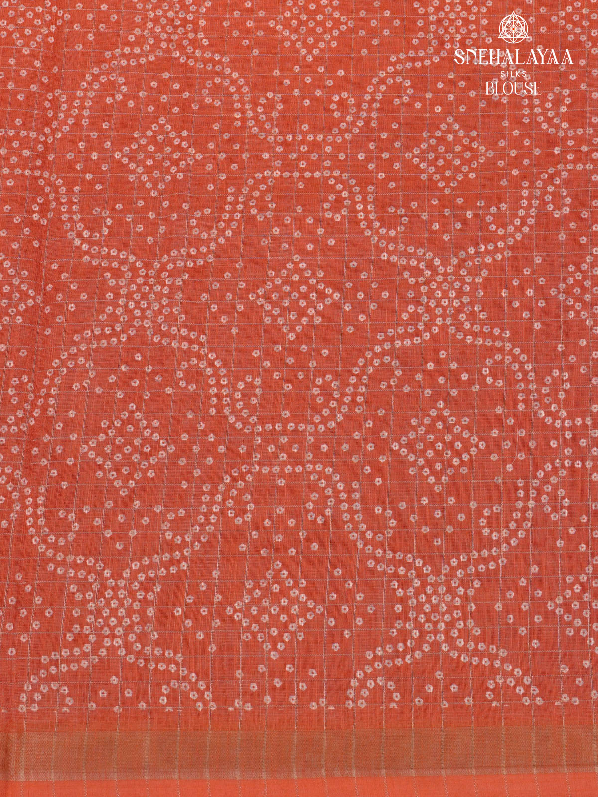 Rust Orange Linen Saree