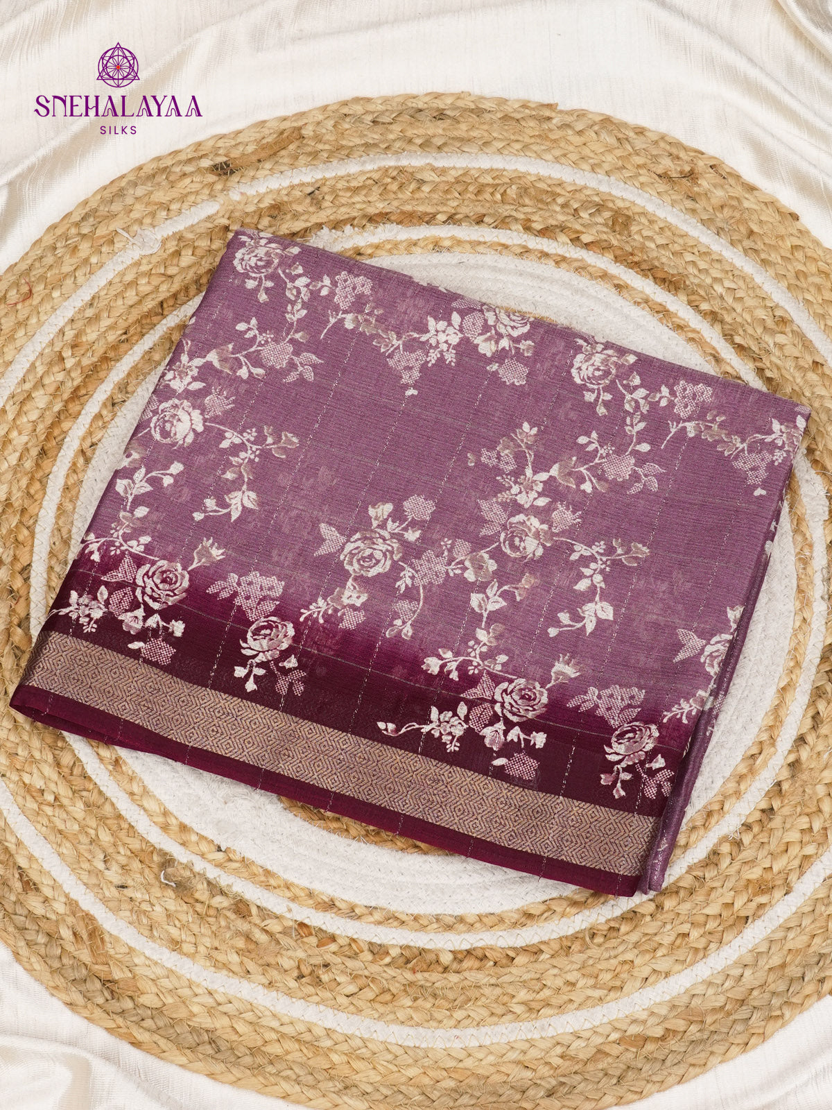 Lavender Dola Silk Saree