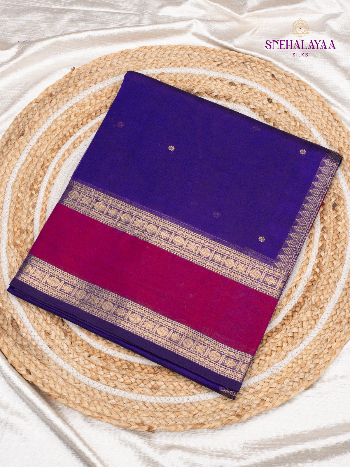 Dark Blue Kanchi Silk Cotton Saree