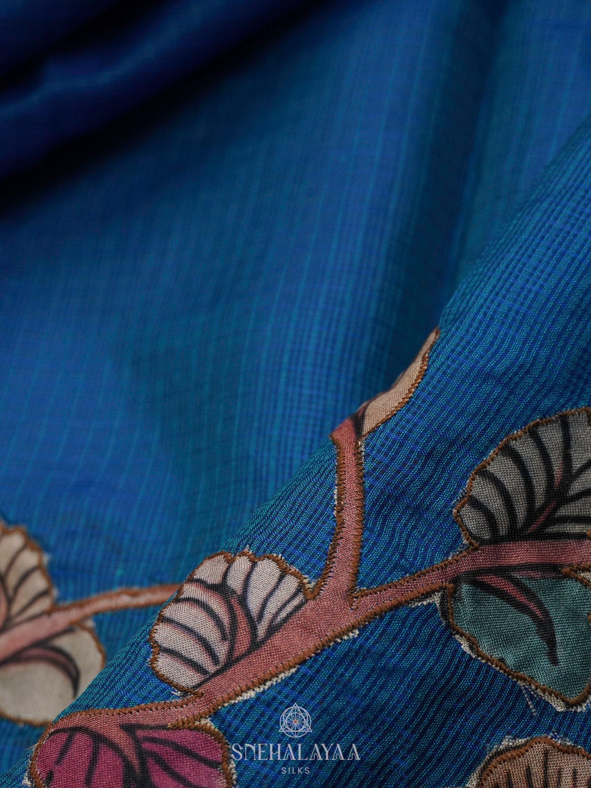 Blue Kota Embroidery Saree