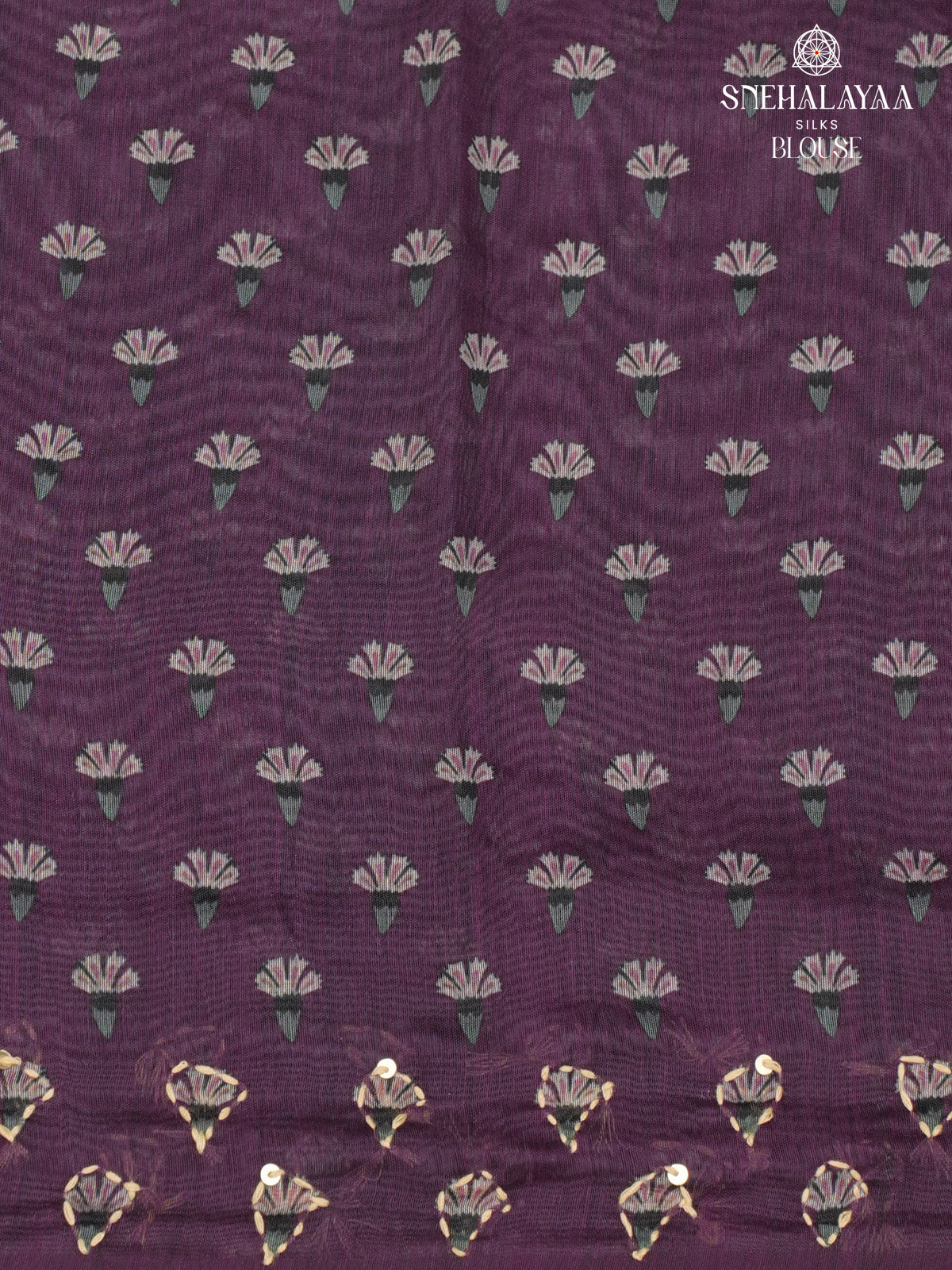 Purple Linen Embroidery Saree