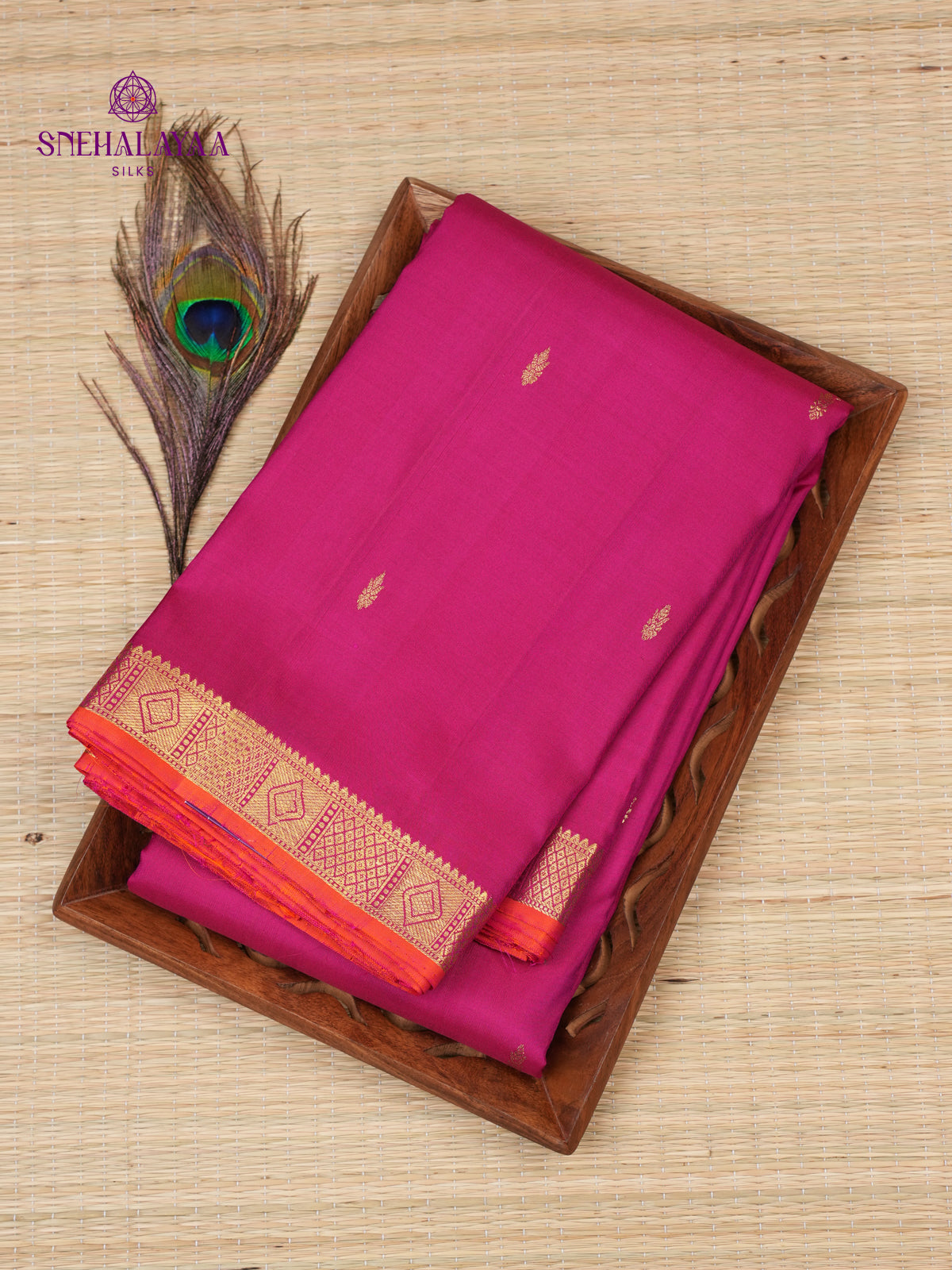Burgundy Kanjivaram Silk Saree
