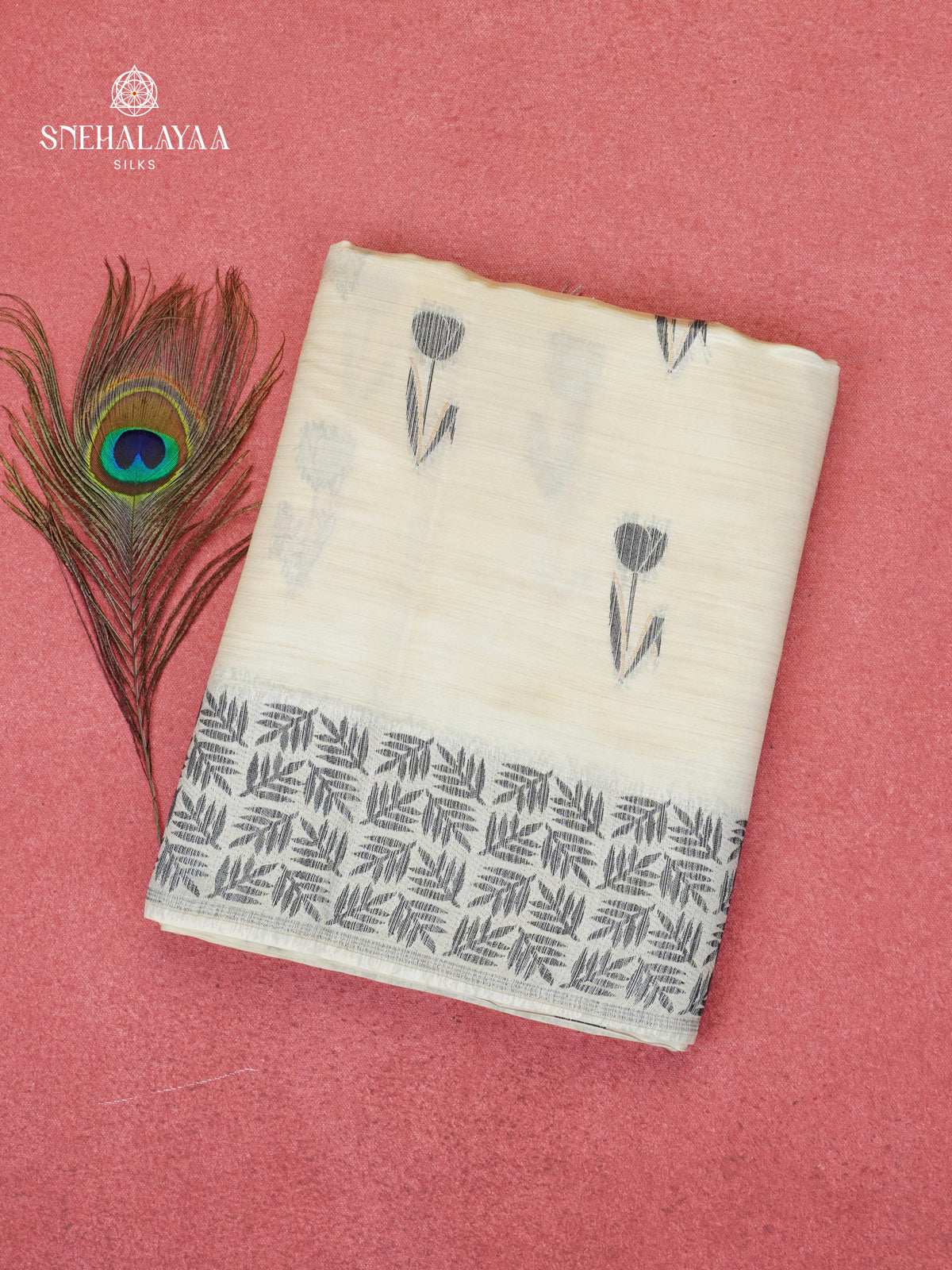 White Dola Silk Saree