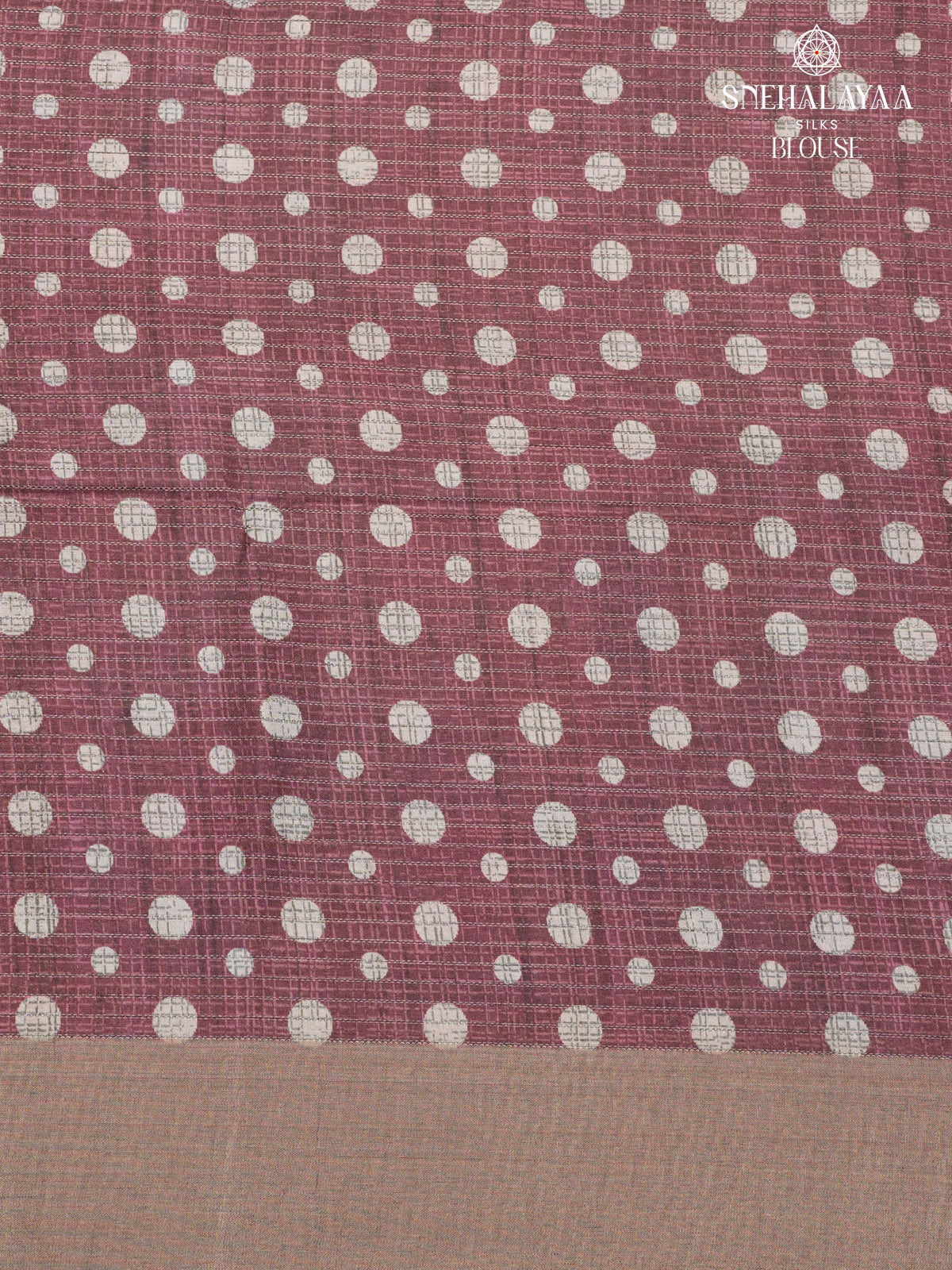 Brown Floral Printed Tussar Saree