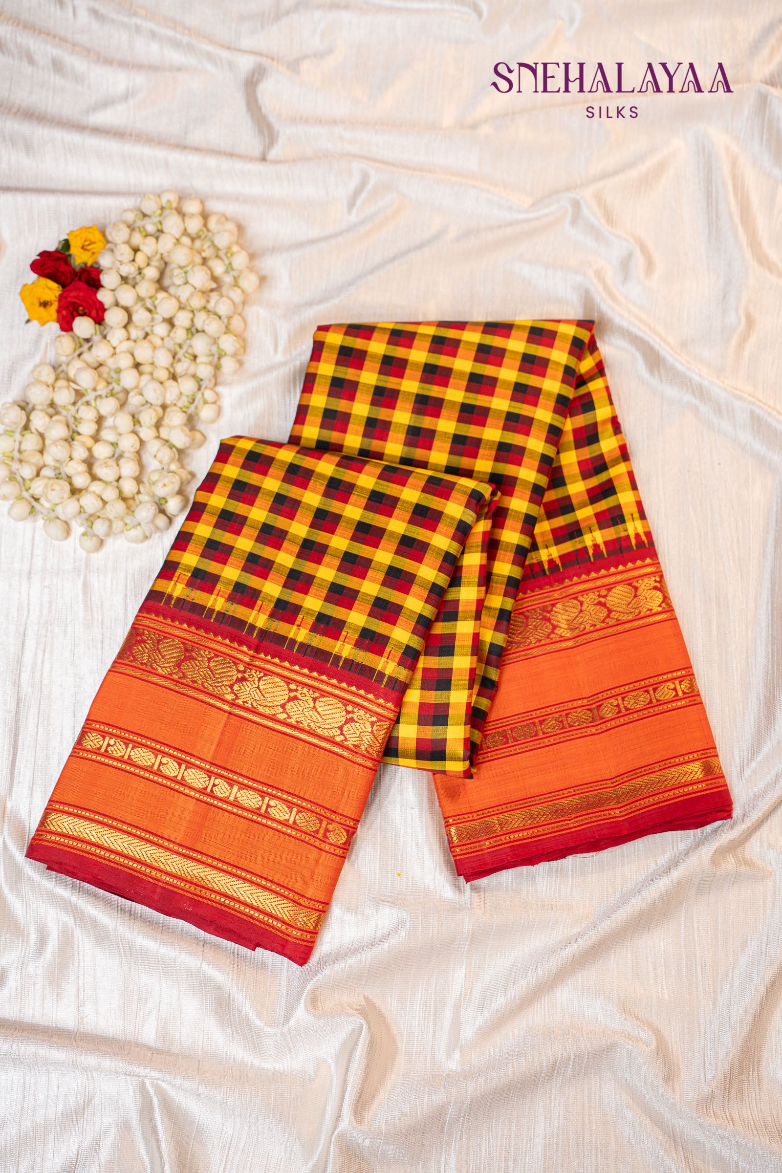 Multicolor Kancheevaram Silk Saree