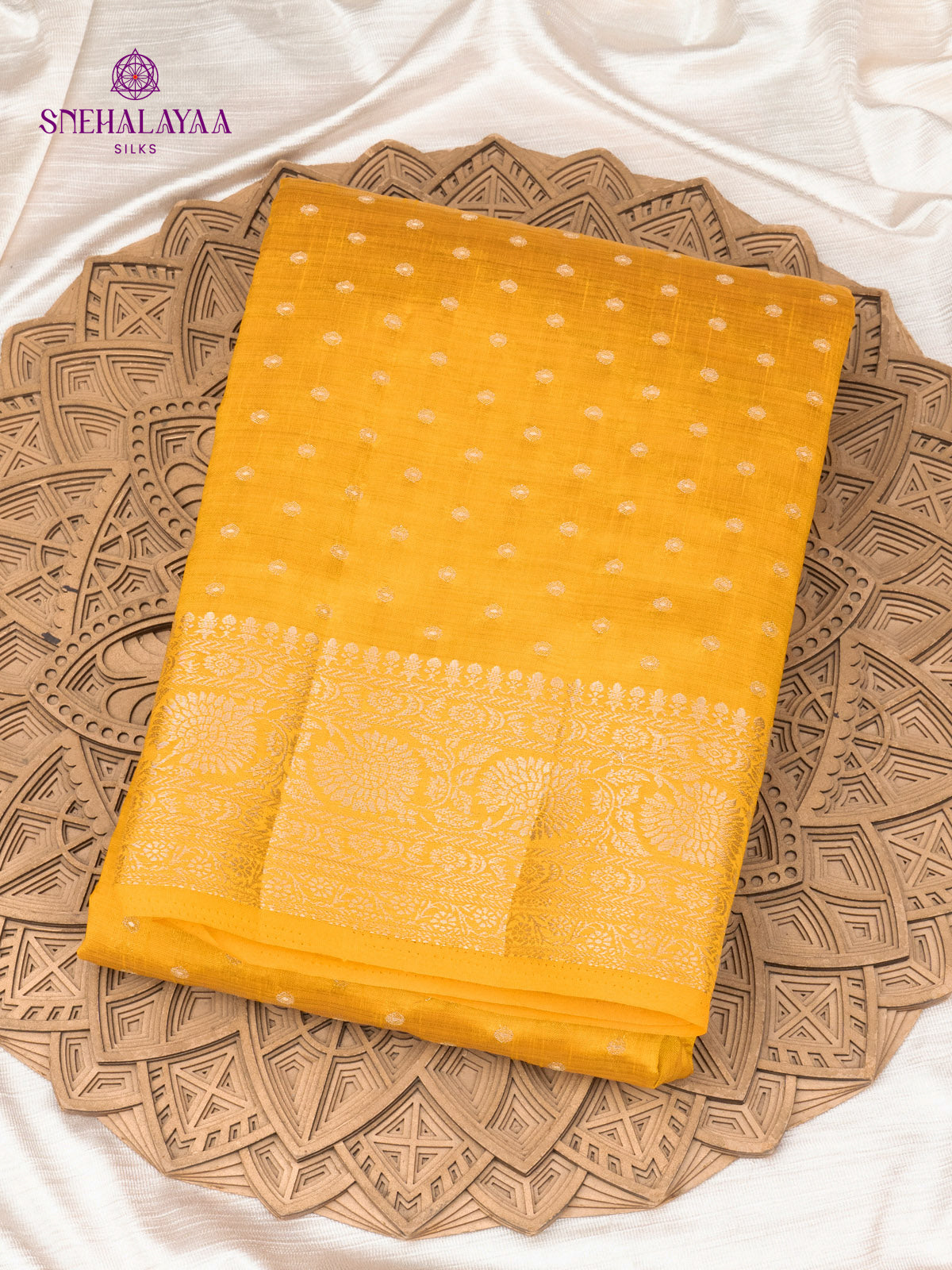 Yellow Raw Silk Saree