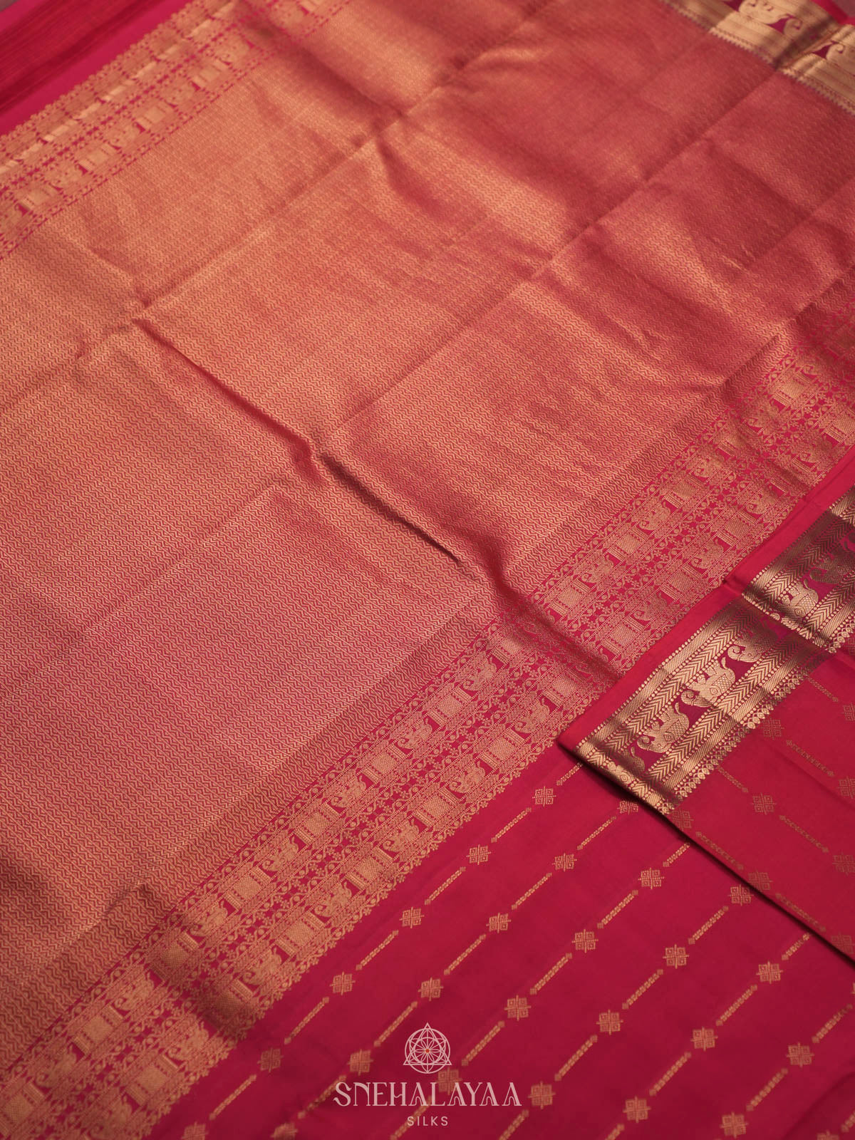Pink Kanjivaram silk saree