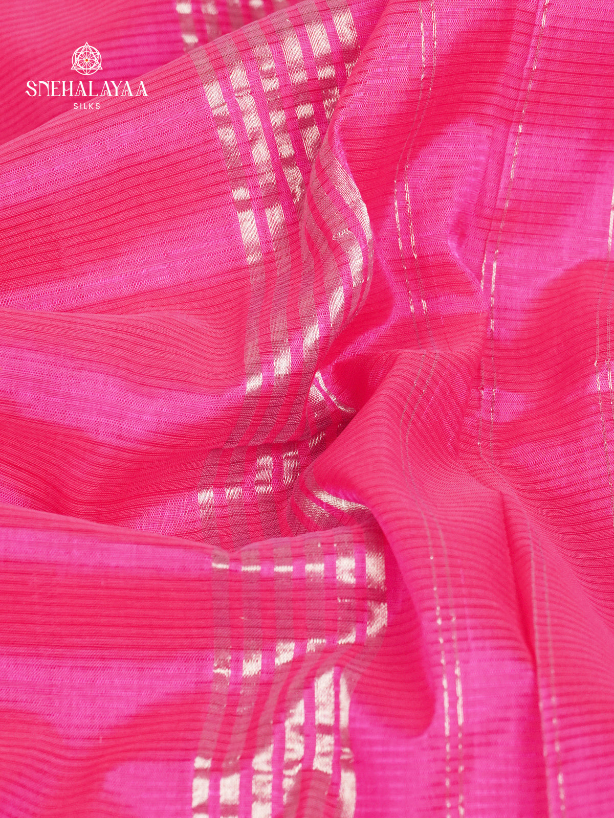 Bright Pink Mangalagiri Silk Cotton Saree