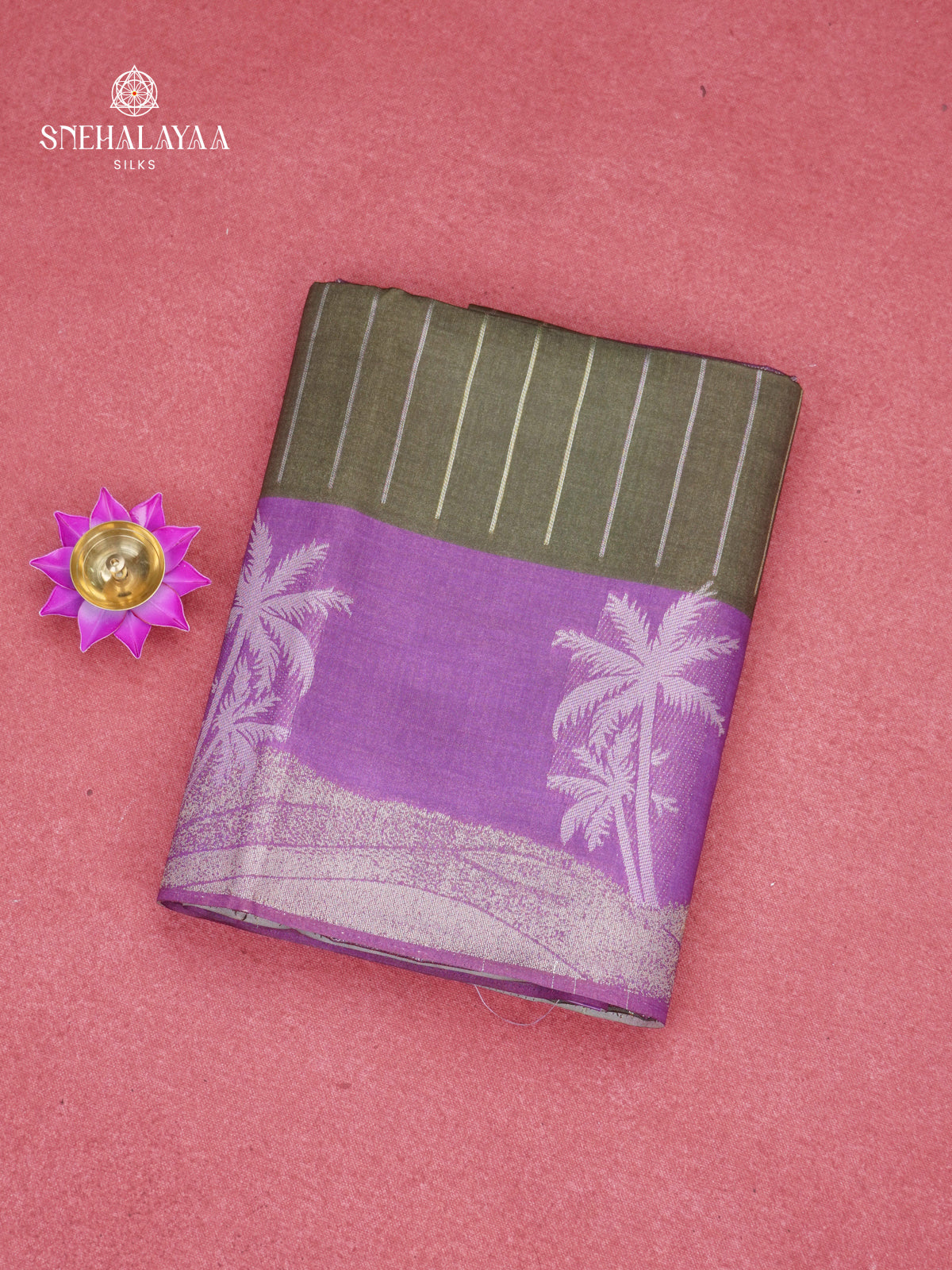 Olive Green Jute Saree