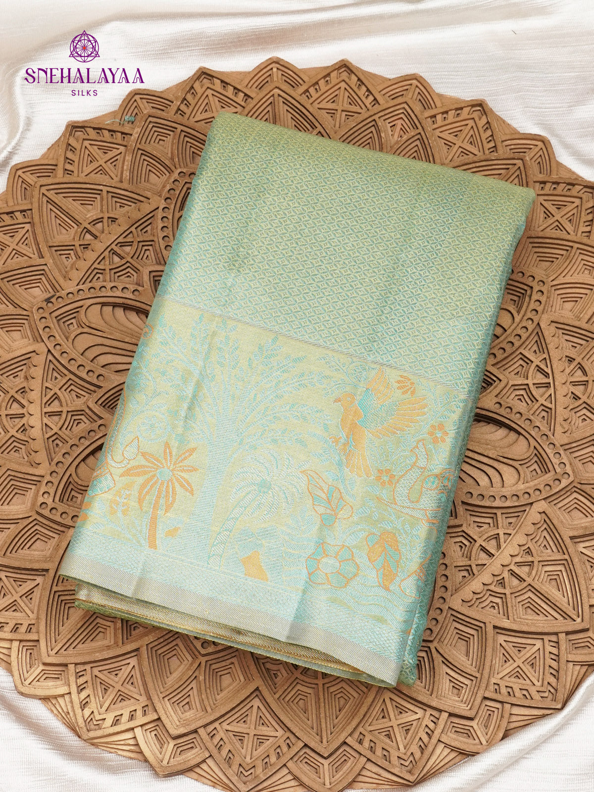 Pastel Green Art Silk Saree