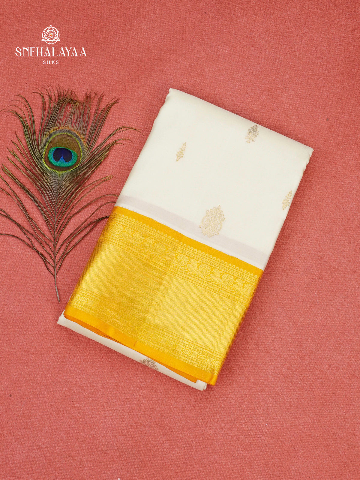 White Kanjivaram Silk Saree