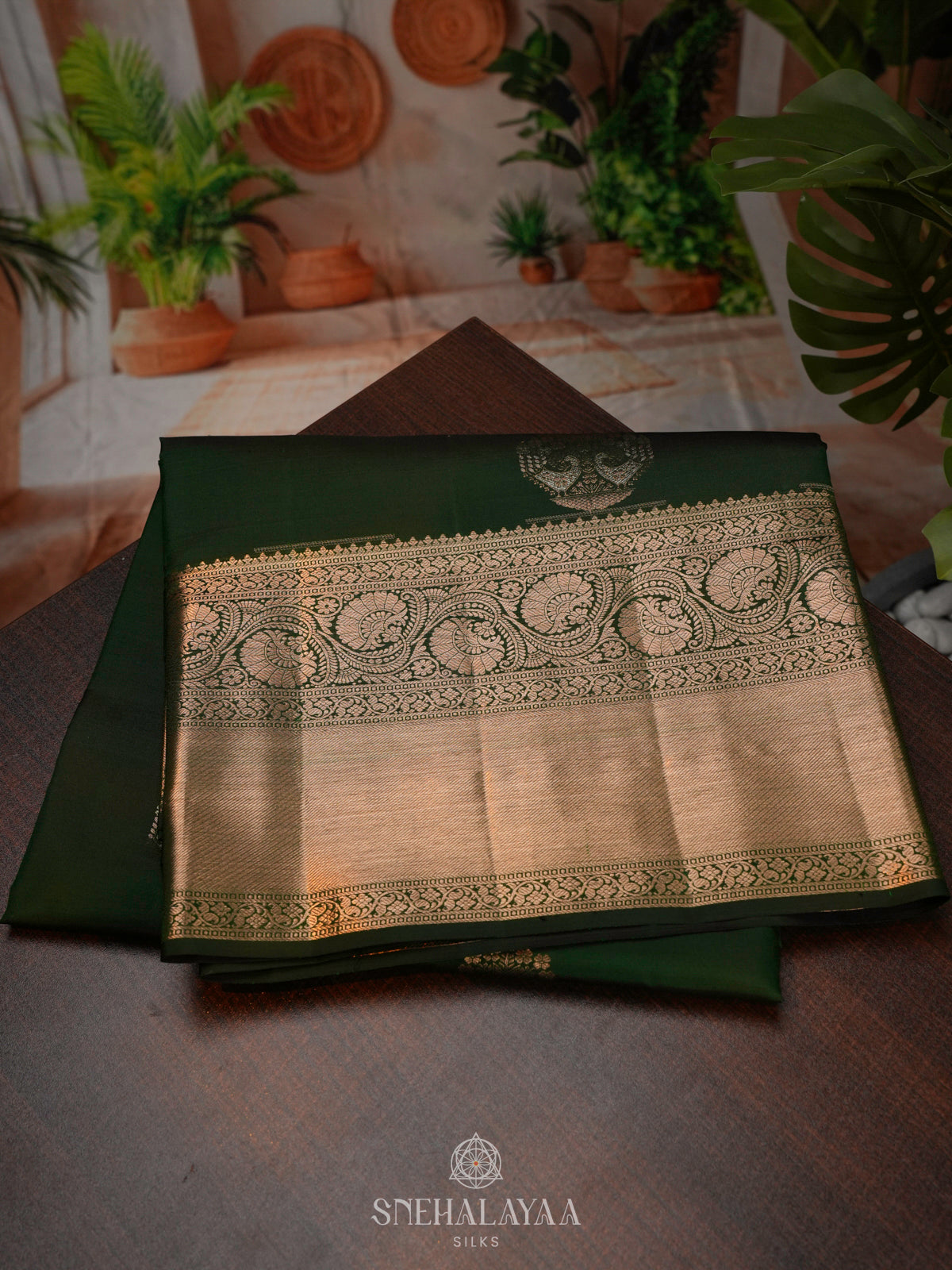 Emerald Green Kanjivaram Silk Saree