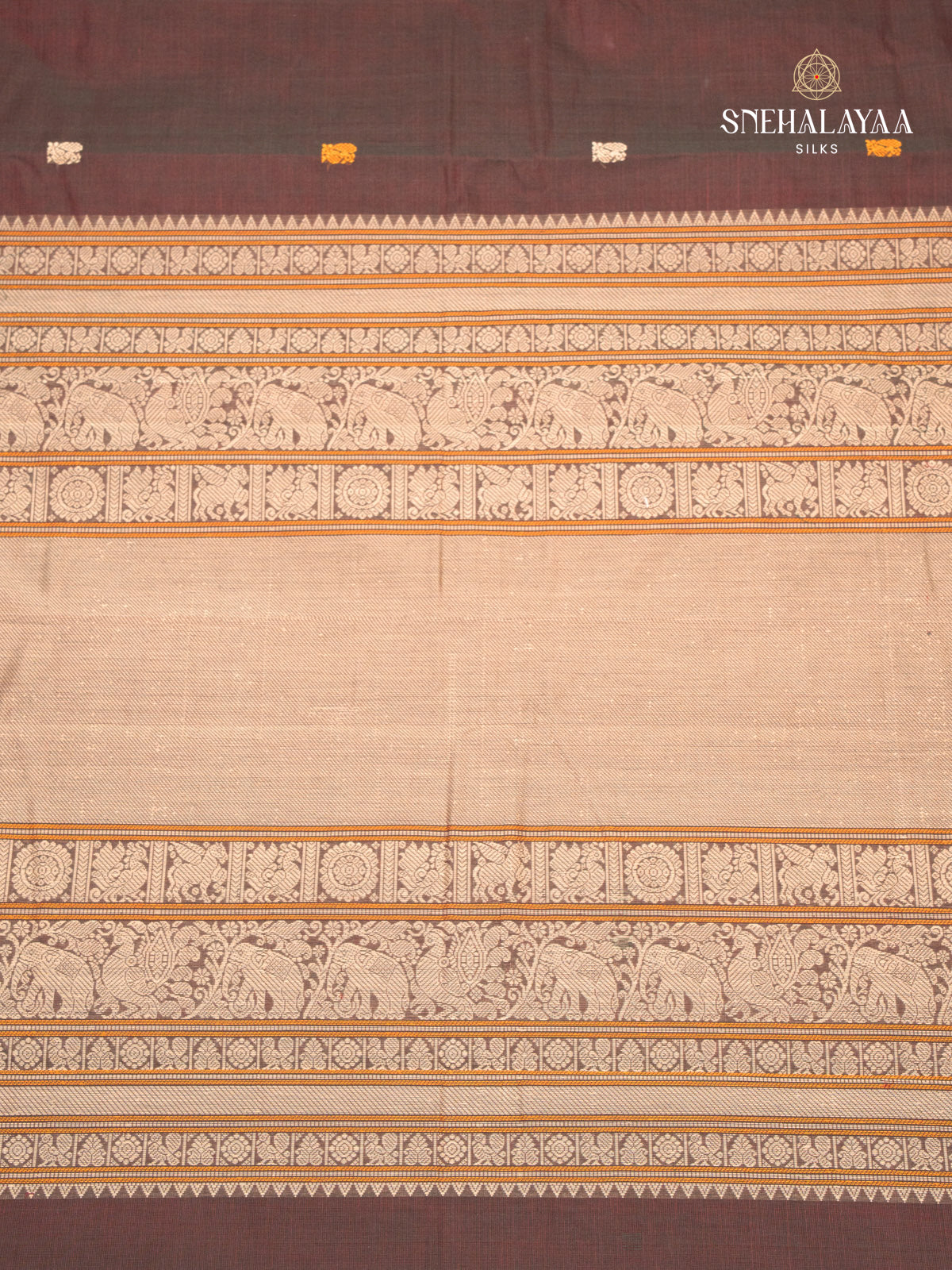 Brown Kanchi Cotton Saree