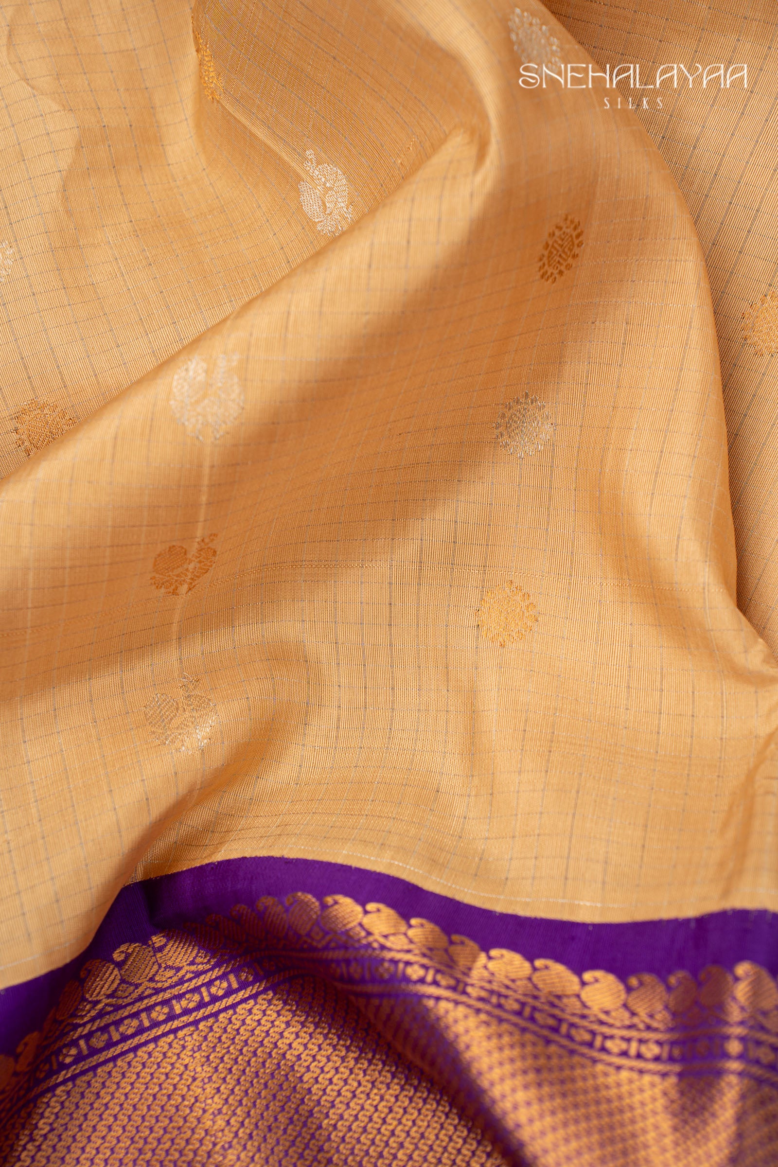 Beige Gadwal Silk Saree