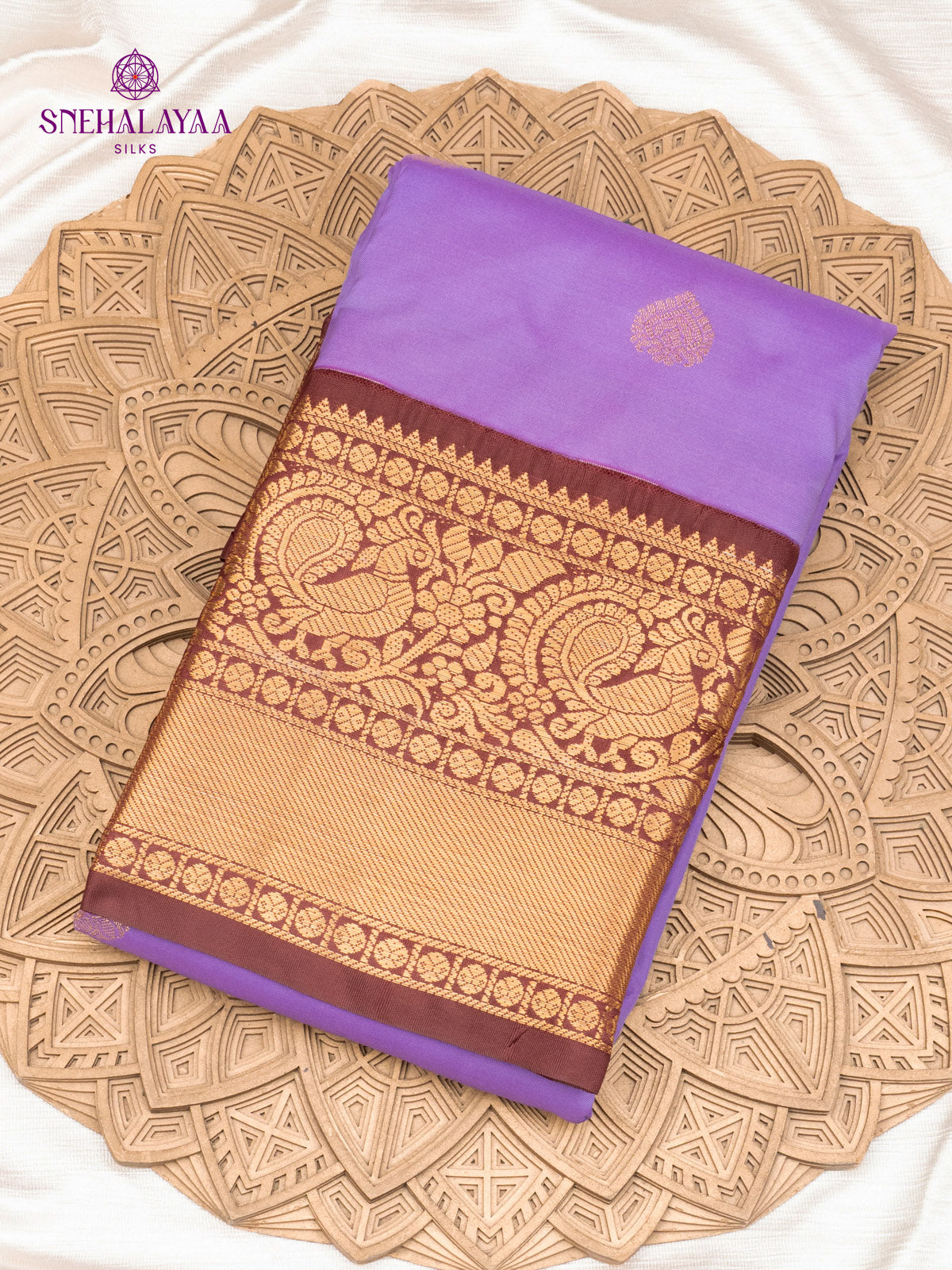 Lavender Gadwal Silk Saree