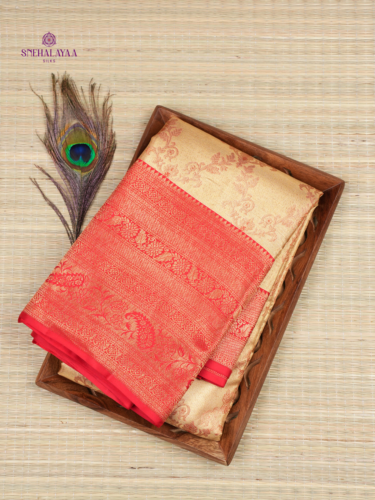 Golden Kanjivaram Silk Saree