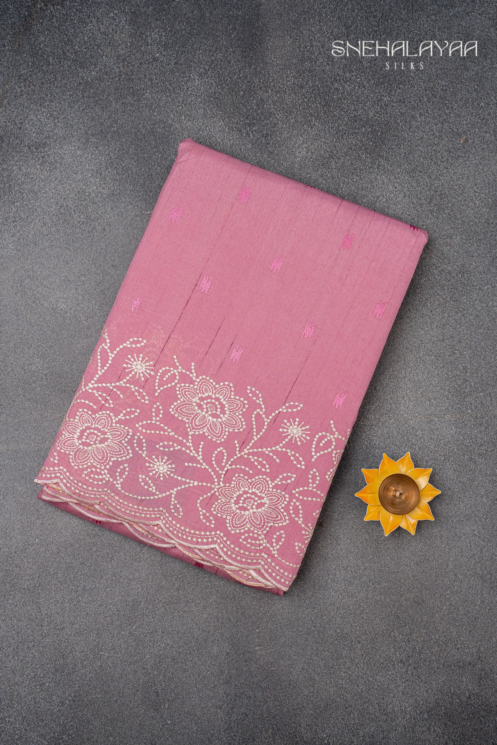 Pink Raw Silk Saree