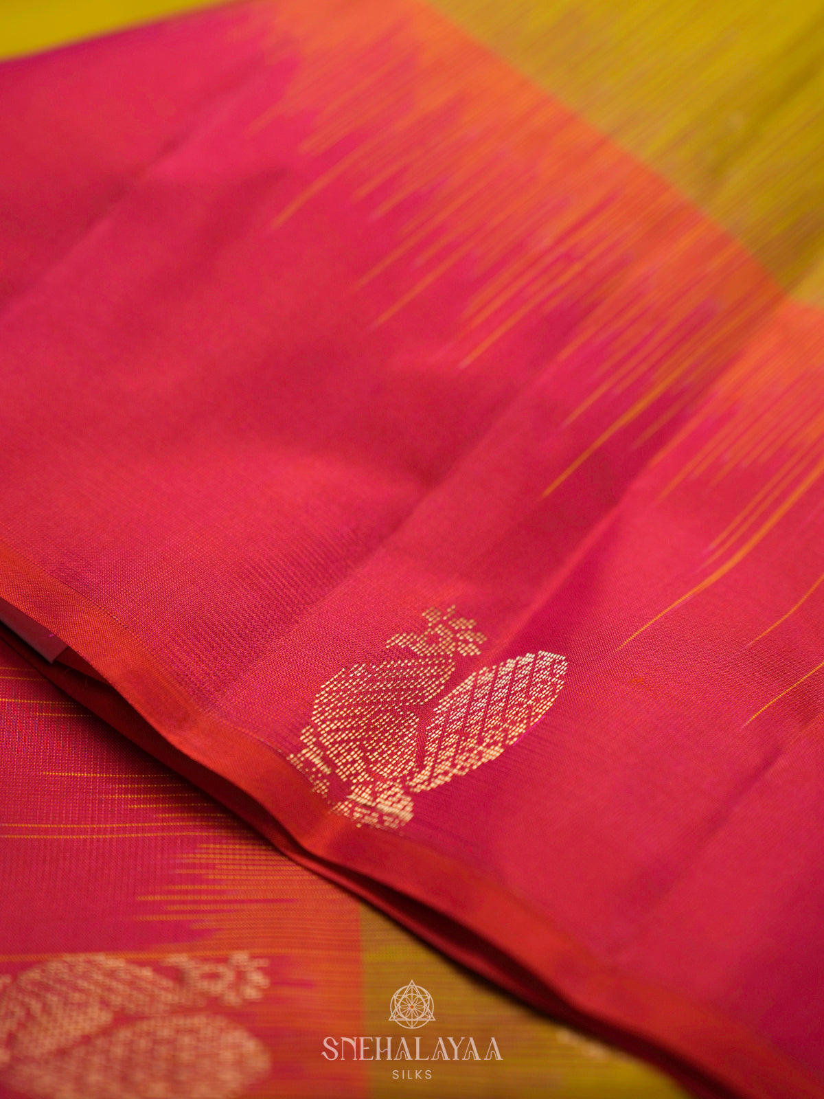 Lime Green Kanjivaram Silk Saree