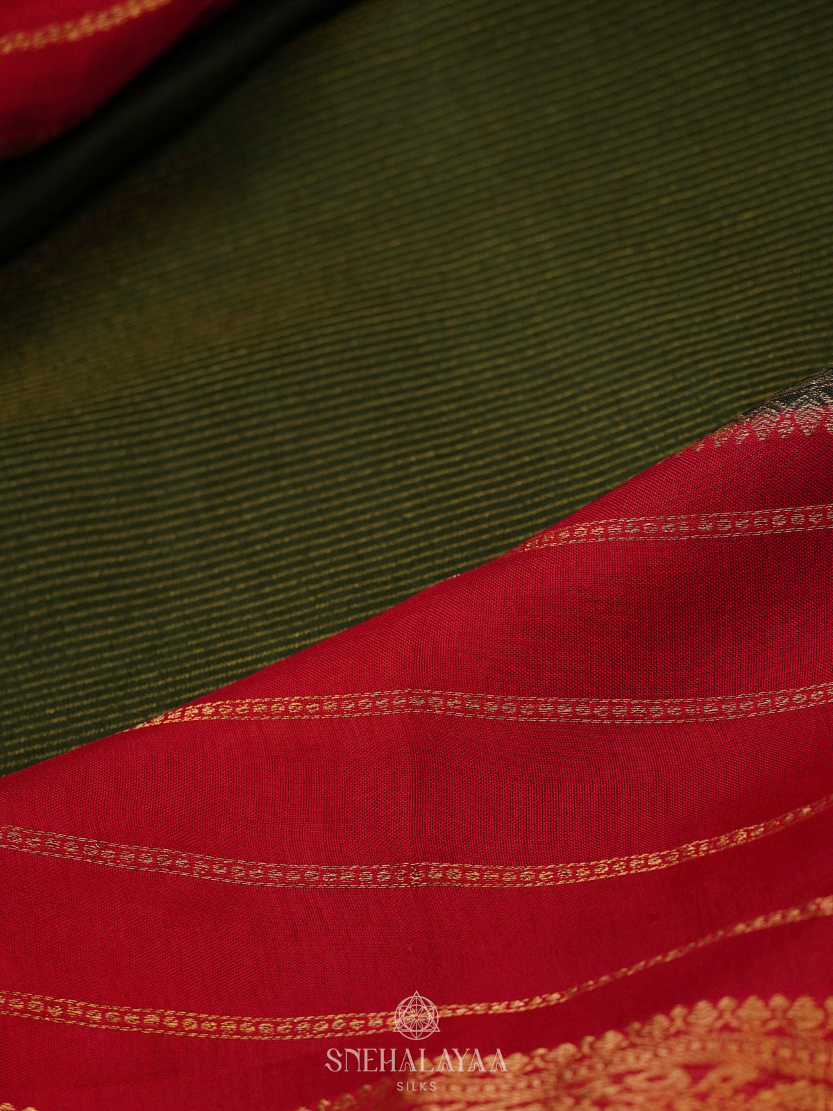 Forest Green Banaras Silk Saree