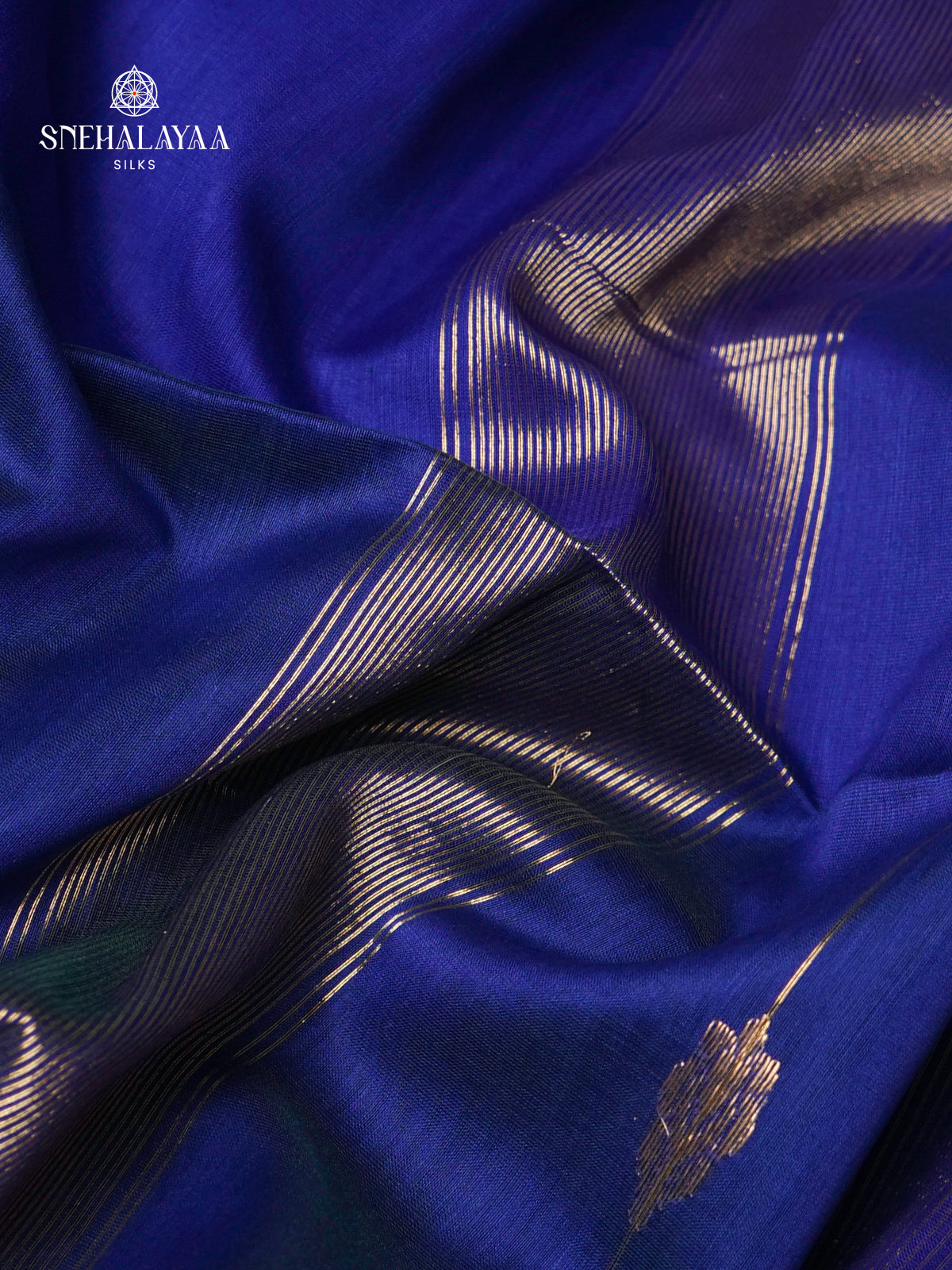 Rich Blue Maheshwari Silk Cotton Saree