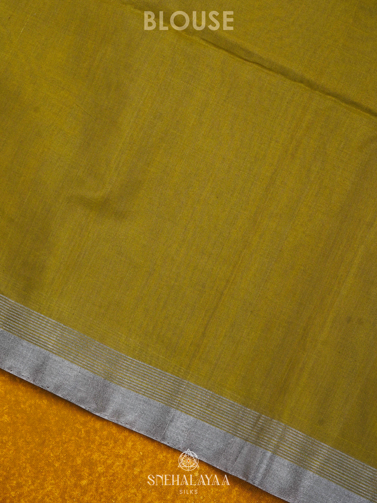 Olive Green Kora Silk Cotton Saree