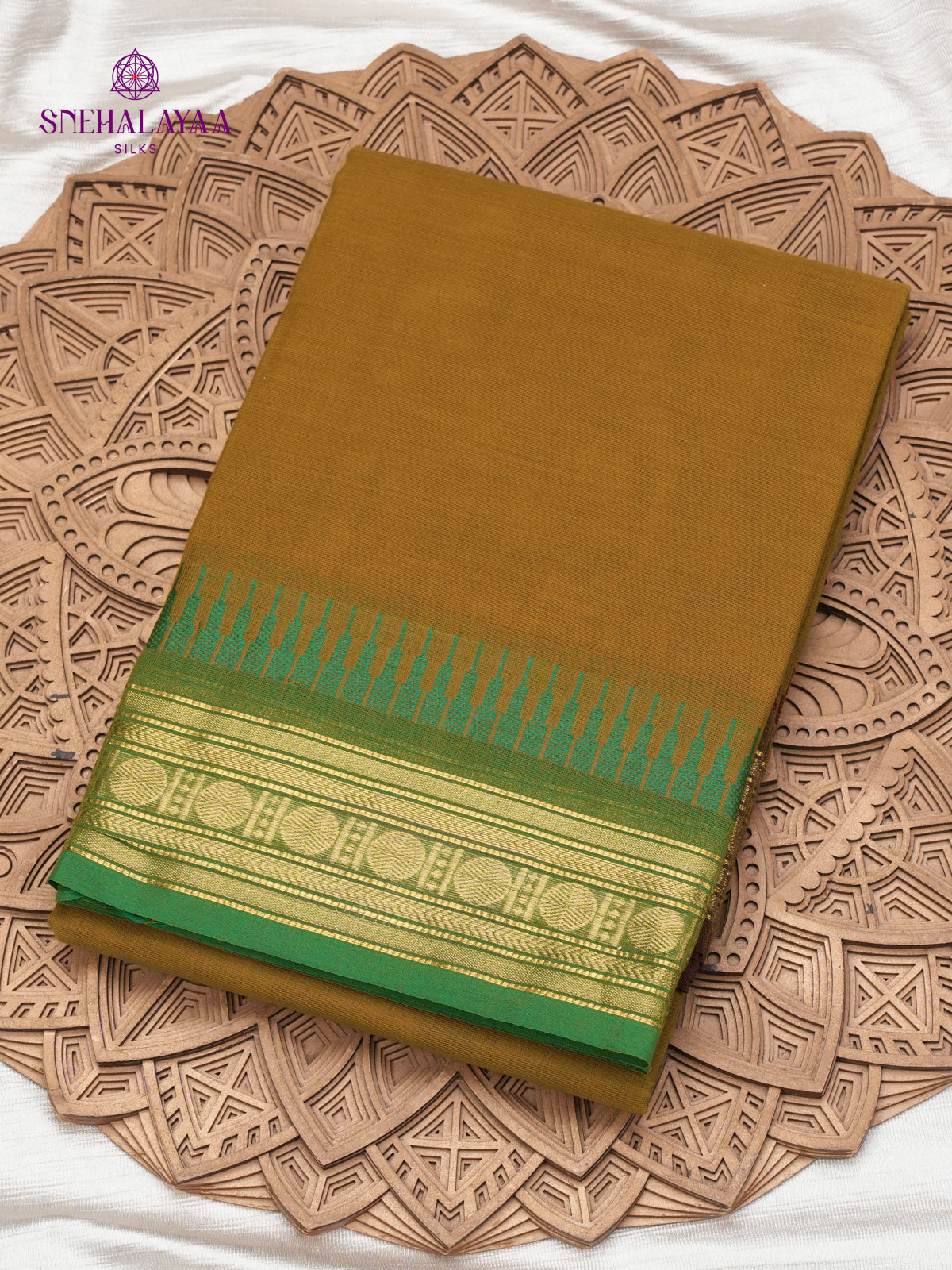 Mustard Chettinad Cotton Saree