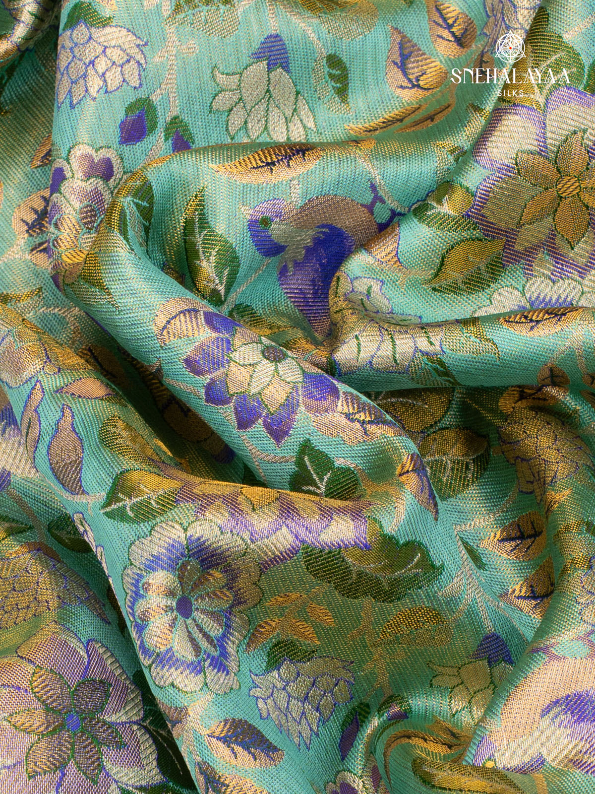 Pale Blue Tissue Kanjivaram Silk Saree