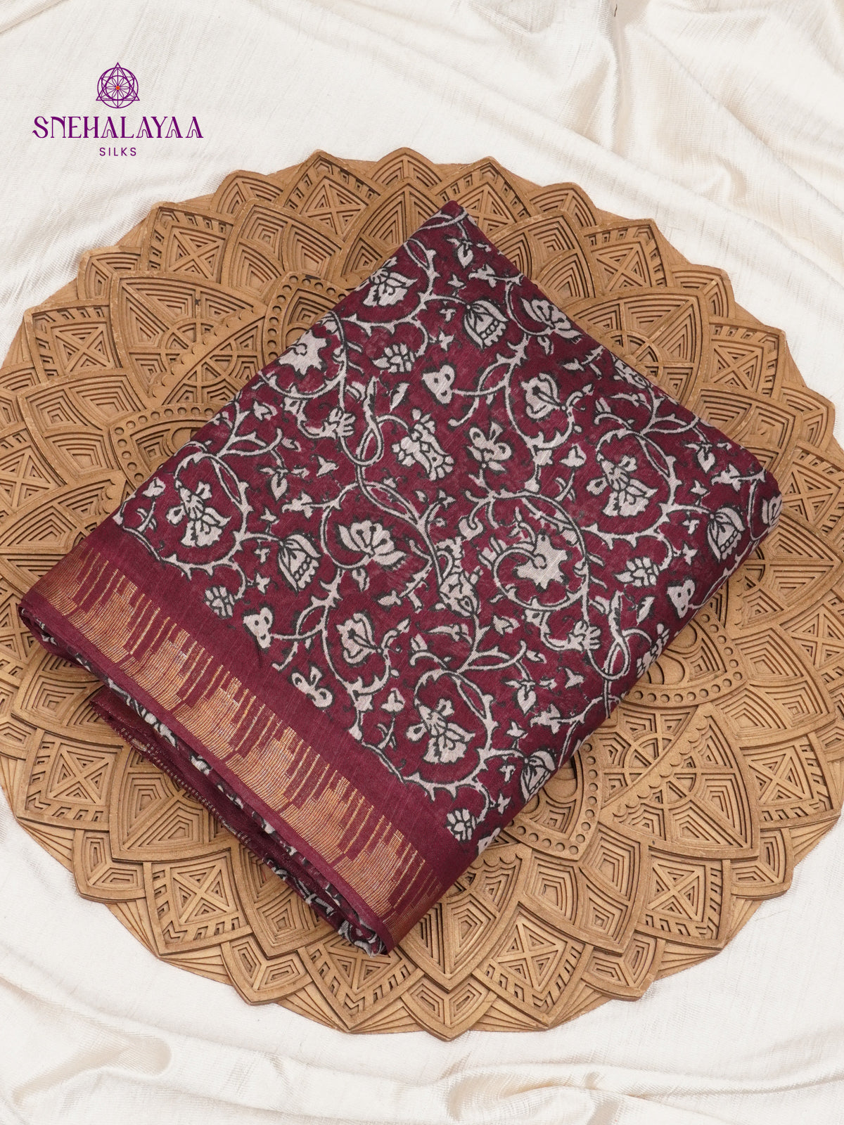 Magenta Bamboo Silk Saree