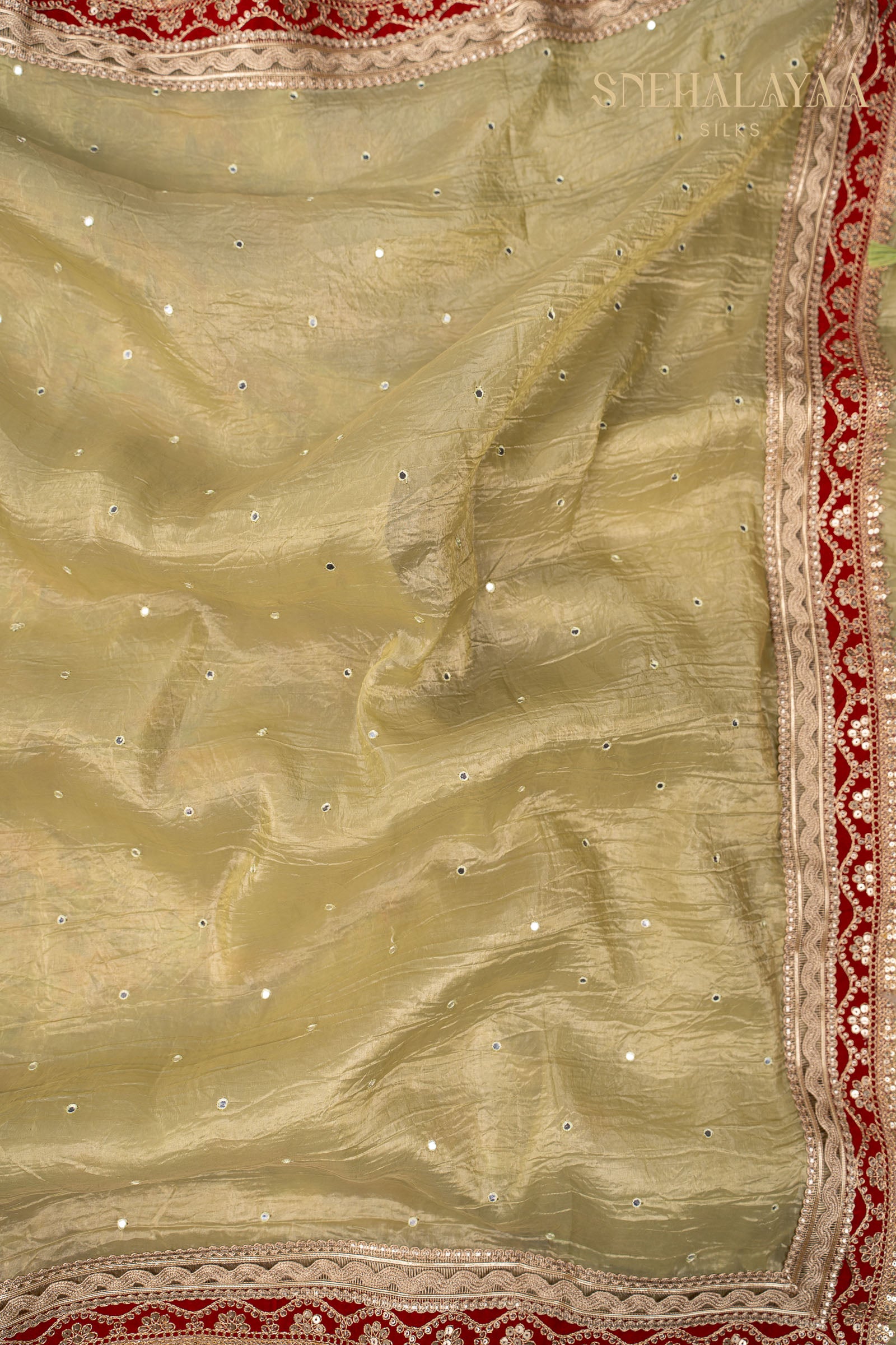 Olive Green Designer Saree