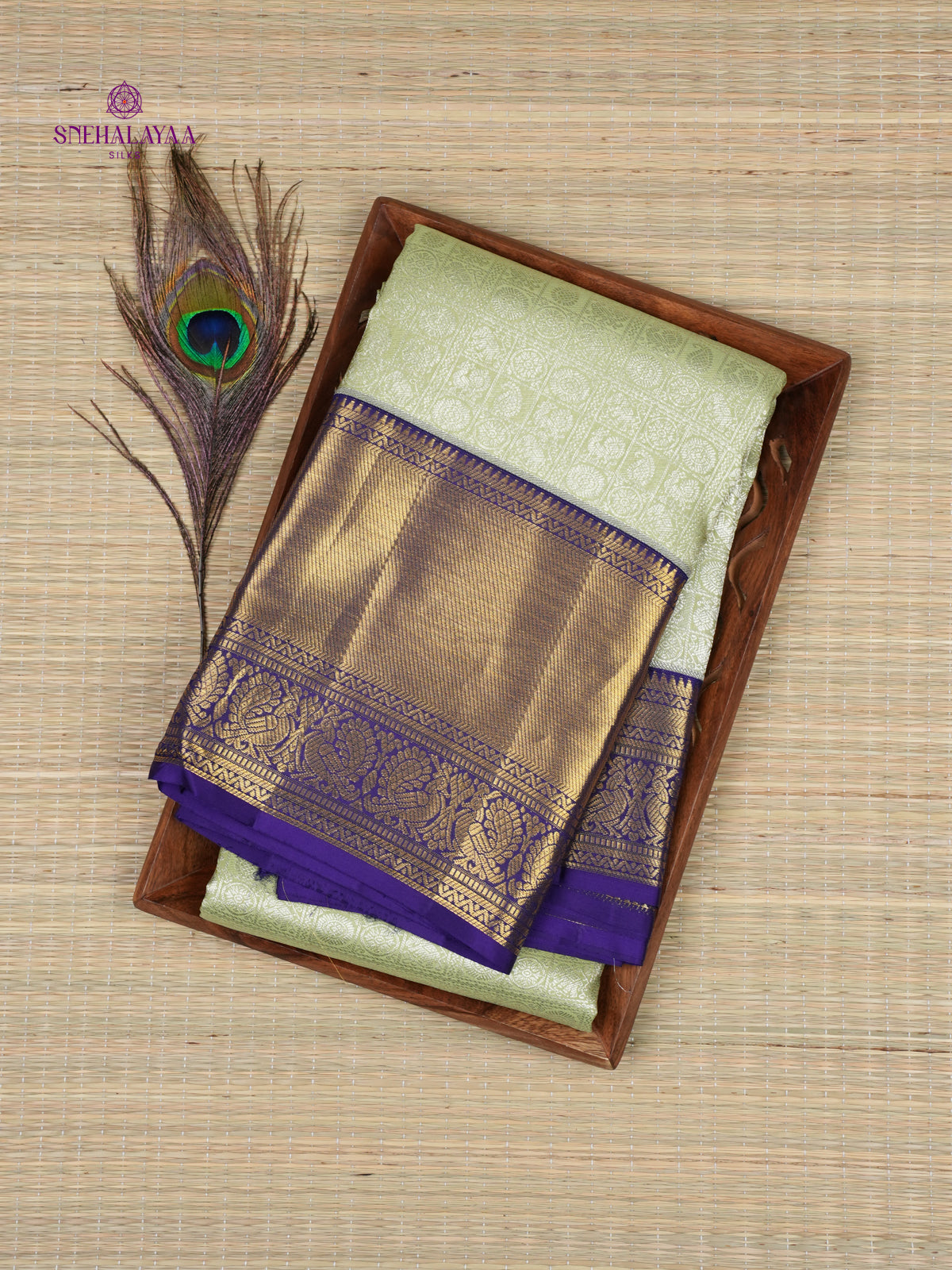 Pista Green Kanjivaram Silk Saree
