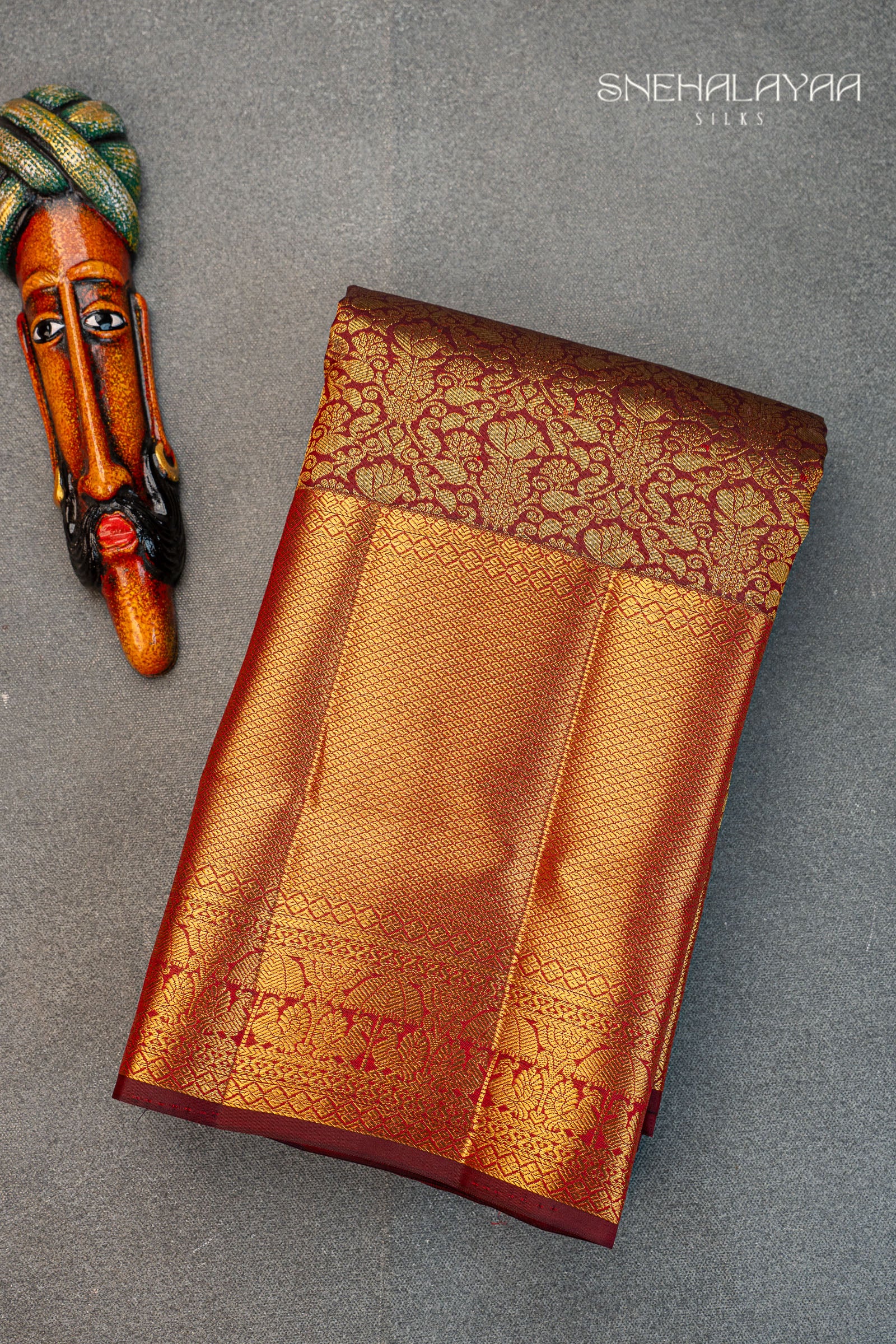 Maroon Kancheevaram Silk Saree