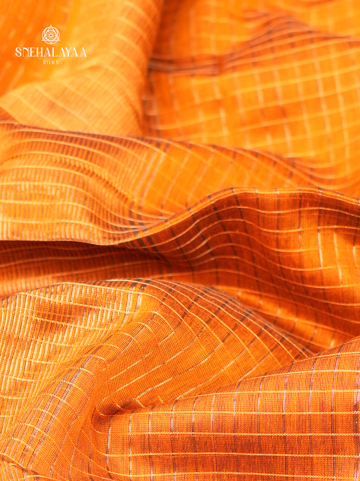 Orange Maheshwari Silk Cotton Saree