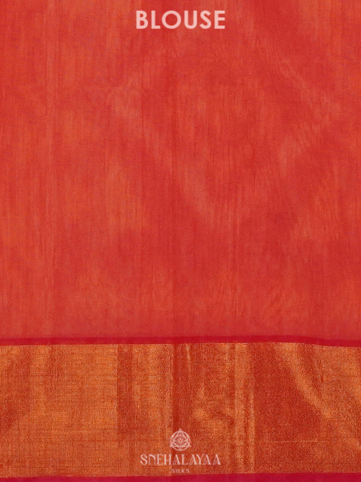 Orange Ikat Silk Cotton Saree with Traditional Woven Border