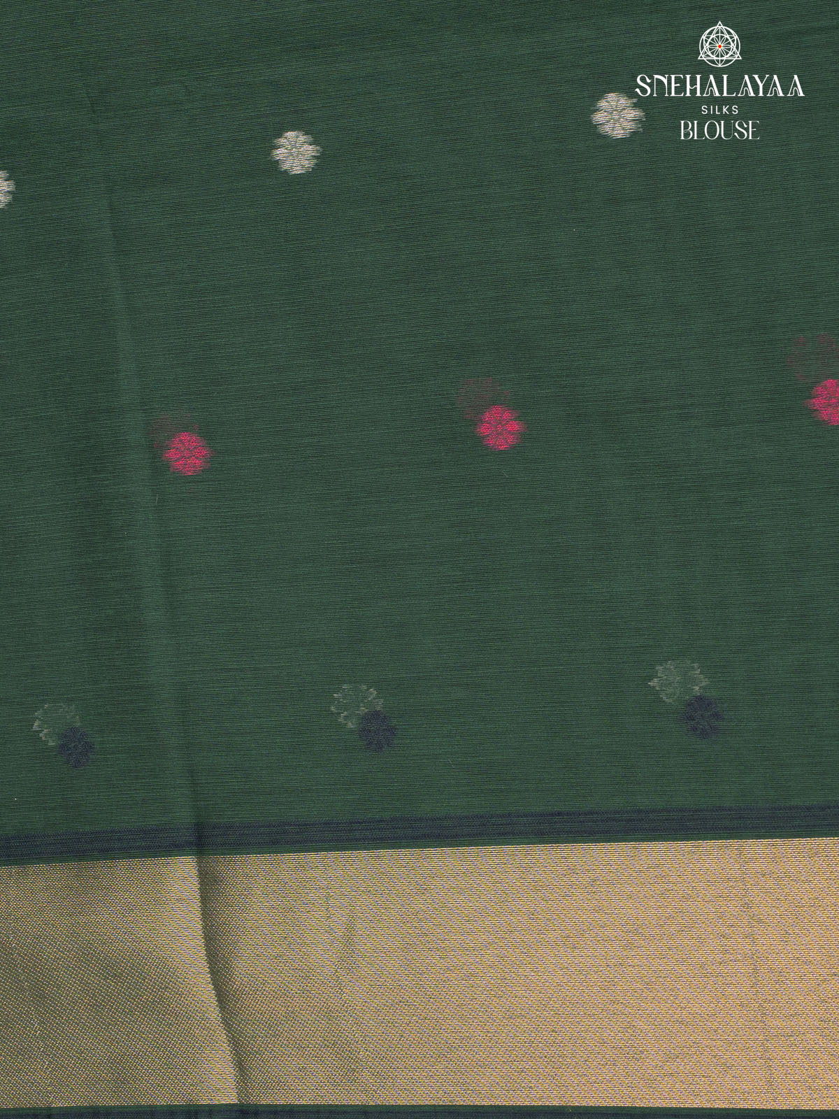Bottle Green Munga Cotton Saree