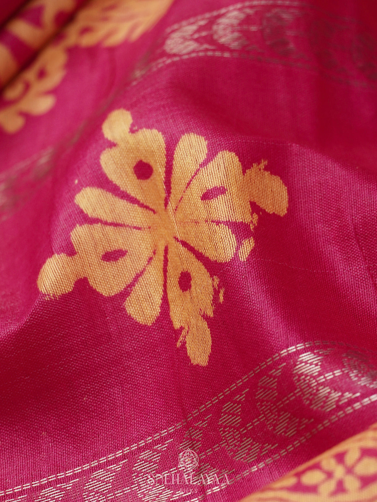 Pink Bamboo Silk Saree